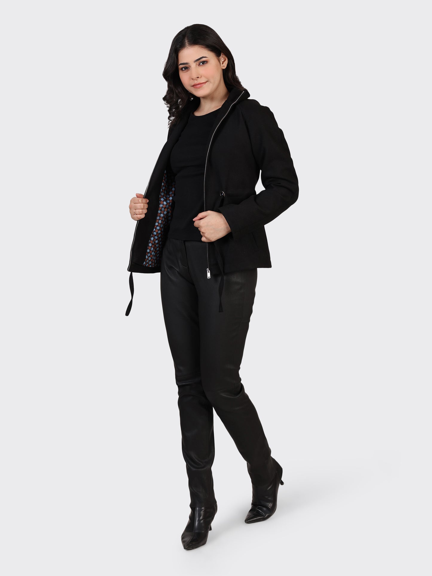 LADIES WOOLLEN JACKET-BLACK