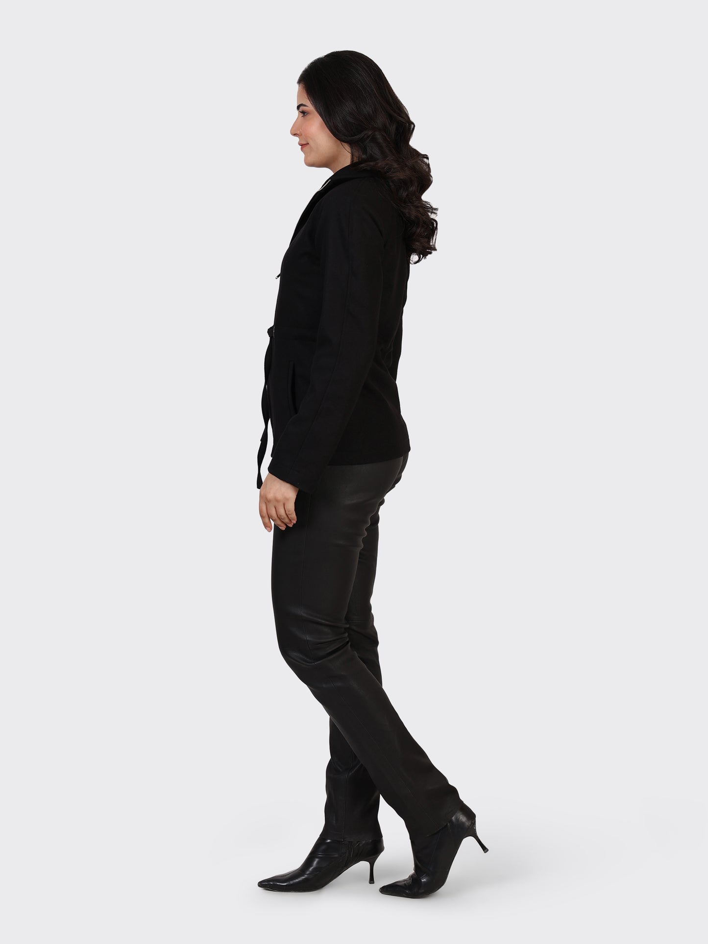 LADIES WOOLLEN JACKET-BLACK