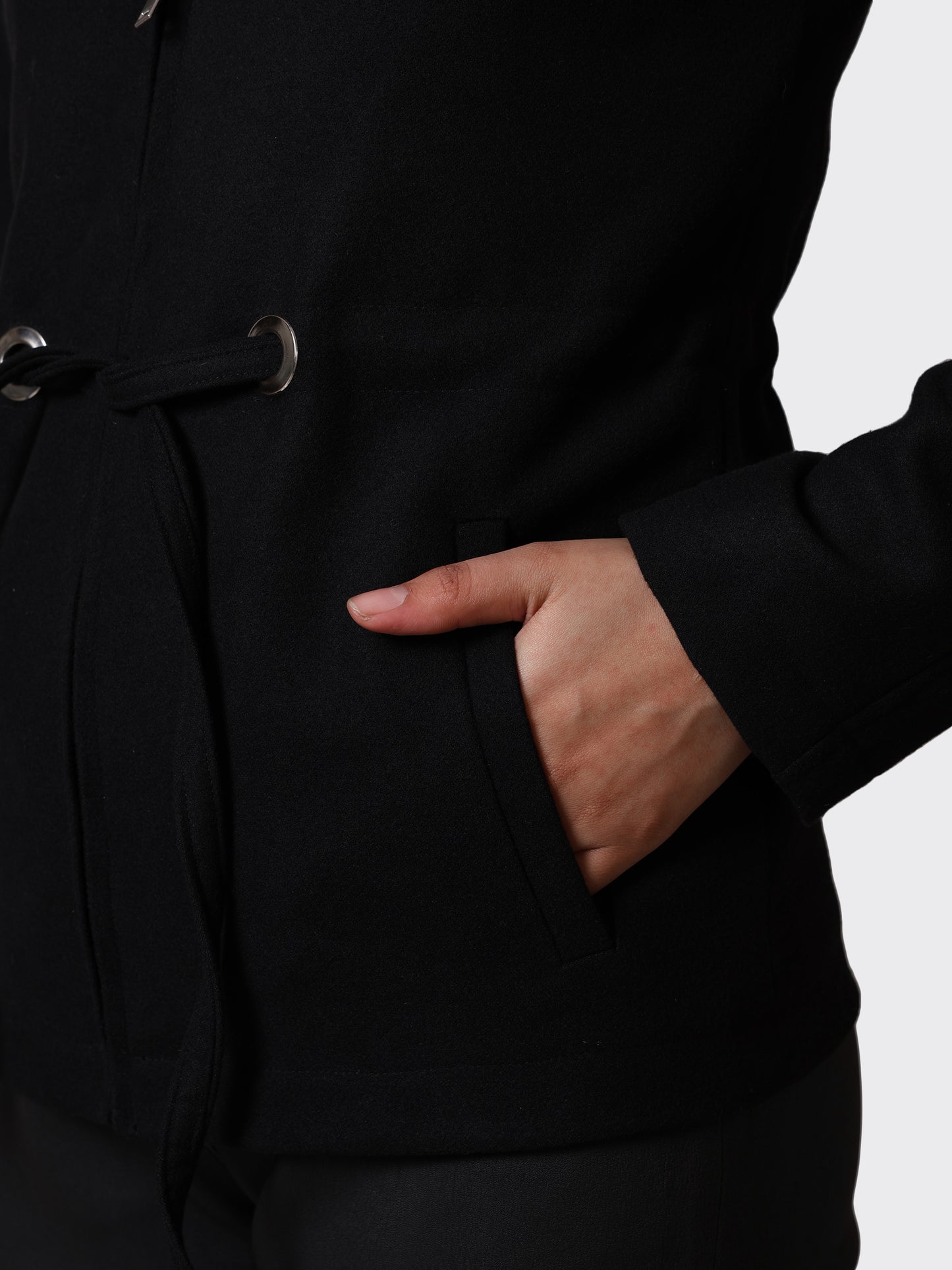 LADIES WOOLLEN JACKET-BLACK