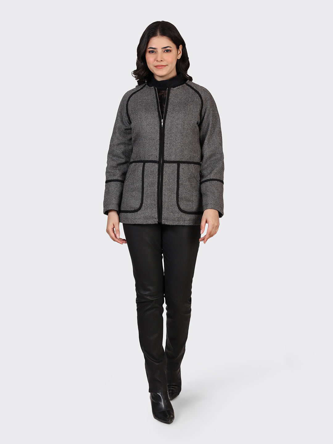 LADIES WOOLLEN JACKET-ZIGZAG