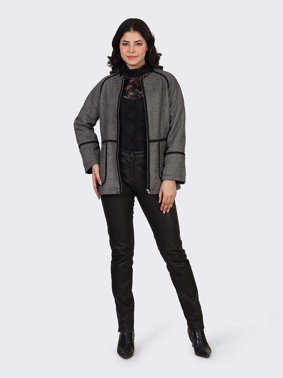LADIES WOOLLEN JACKET-ZIGZAG