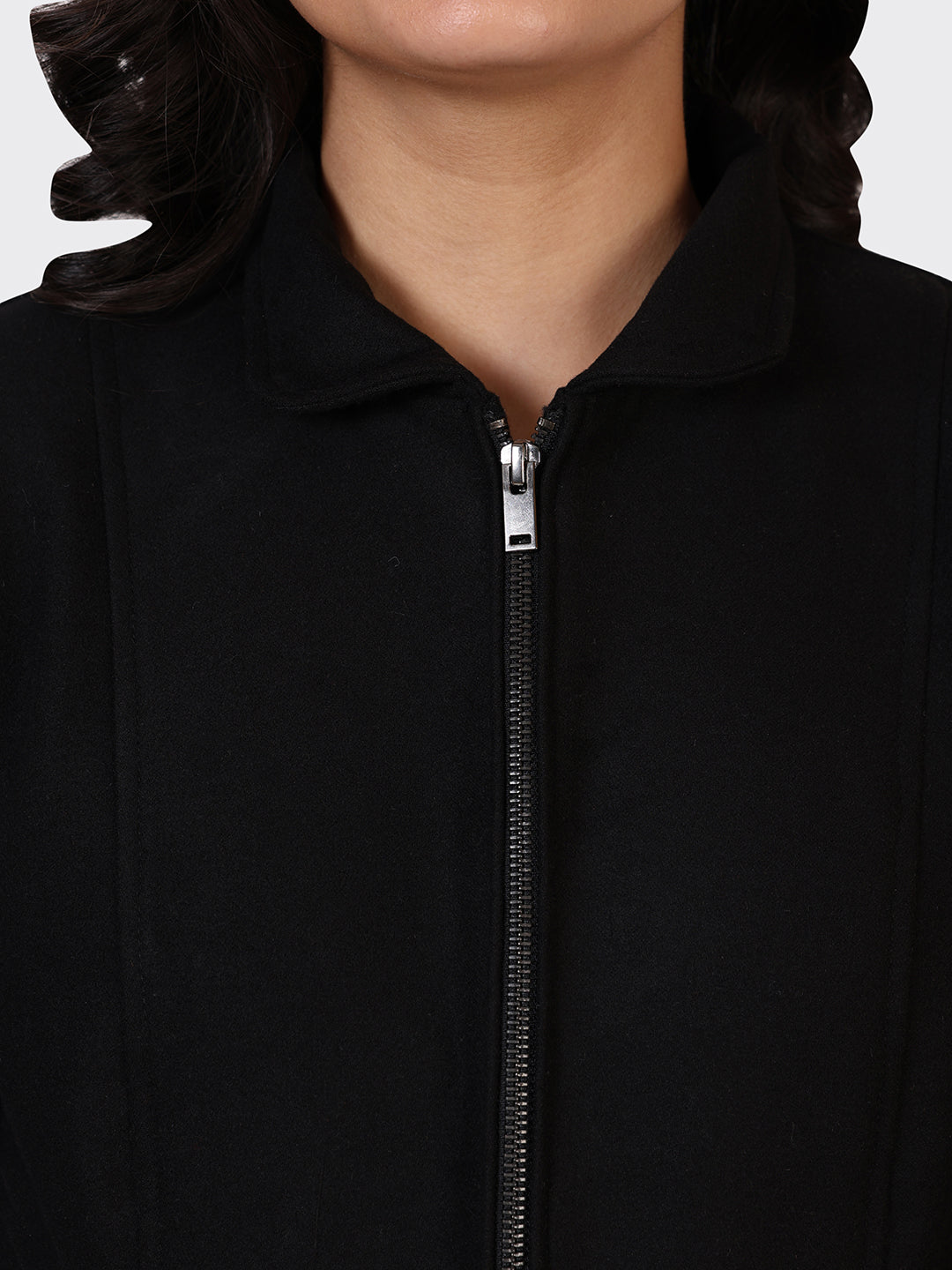 LADIES WOOLLEN JACKET-BLACK