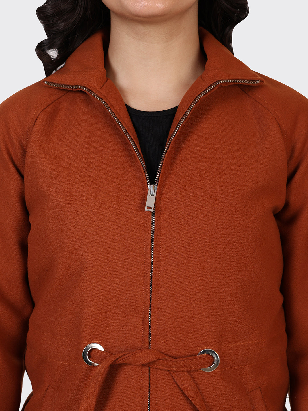 LADIES WOOLLEN JACKET-COGNAC
