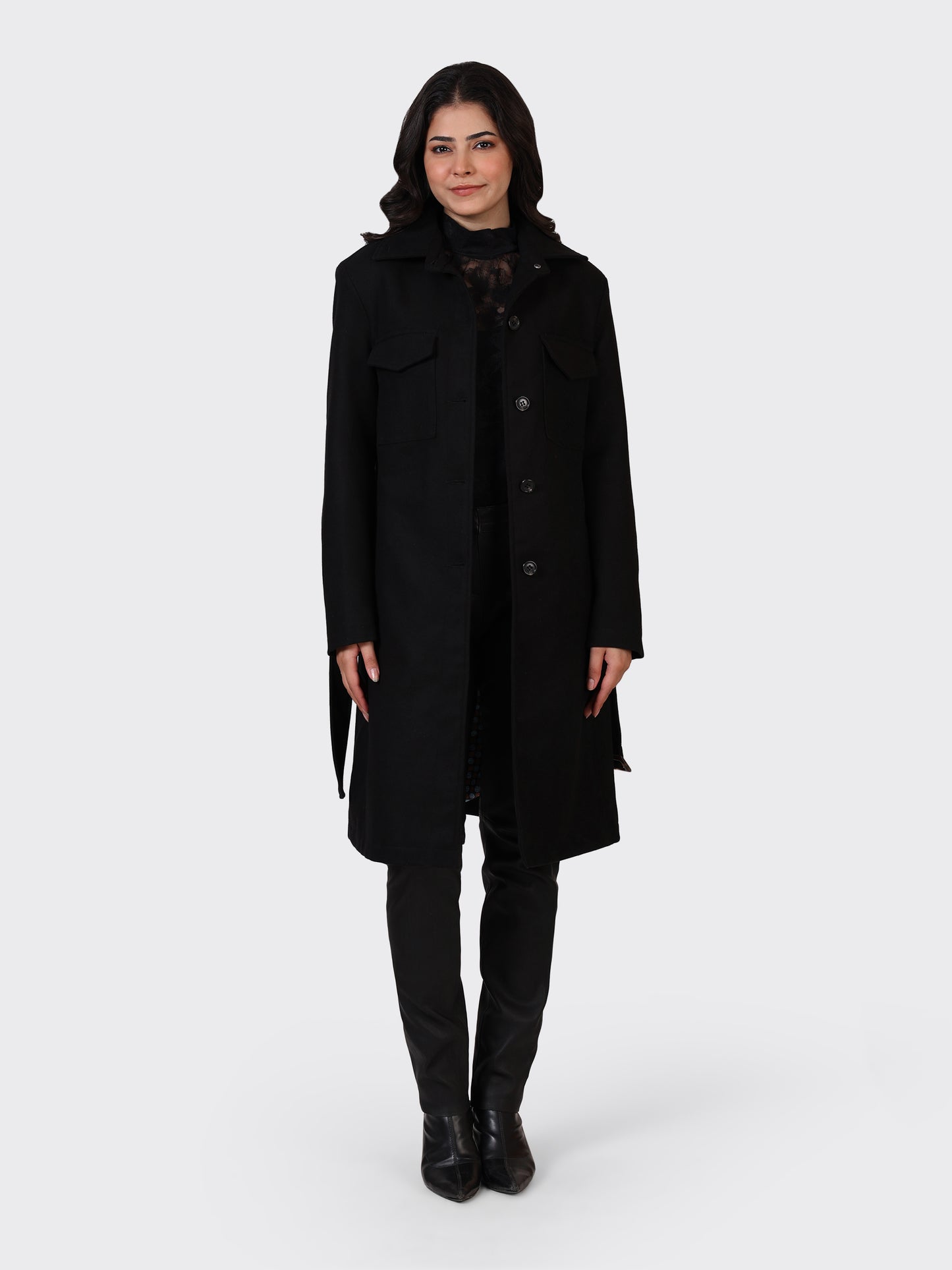 LADIES WOOLLEN JACKET-BLACK