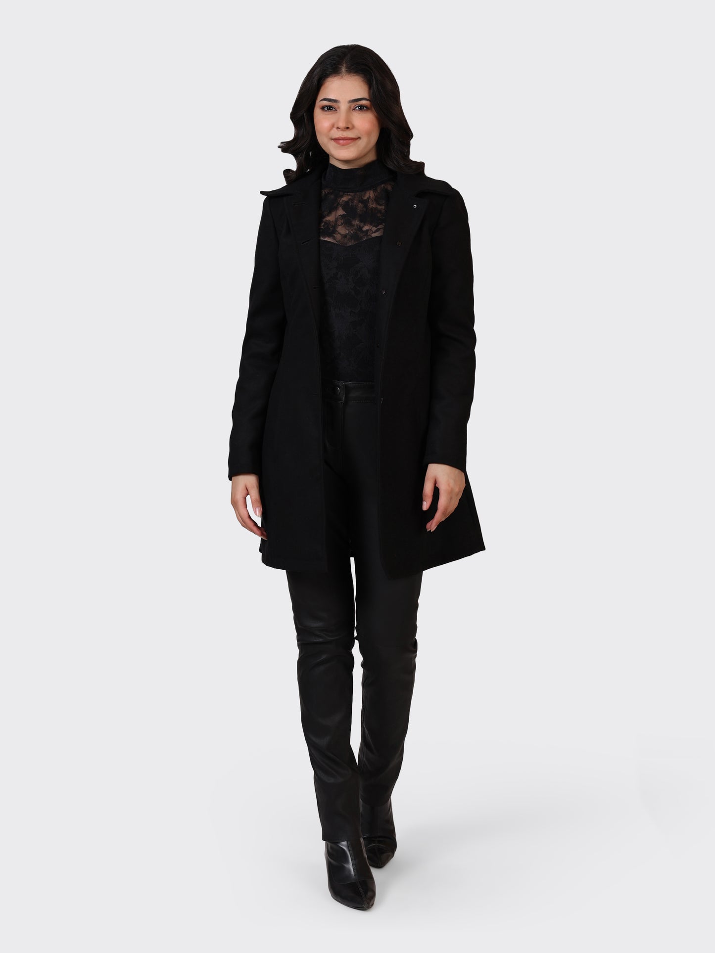 LADIES WOOLLEN JACKET-BLACK