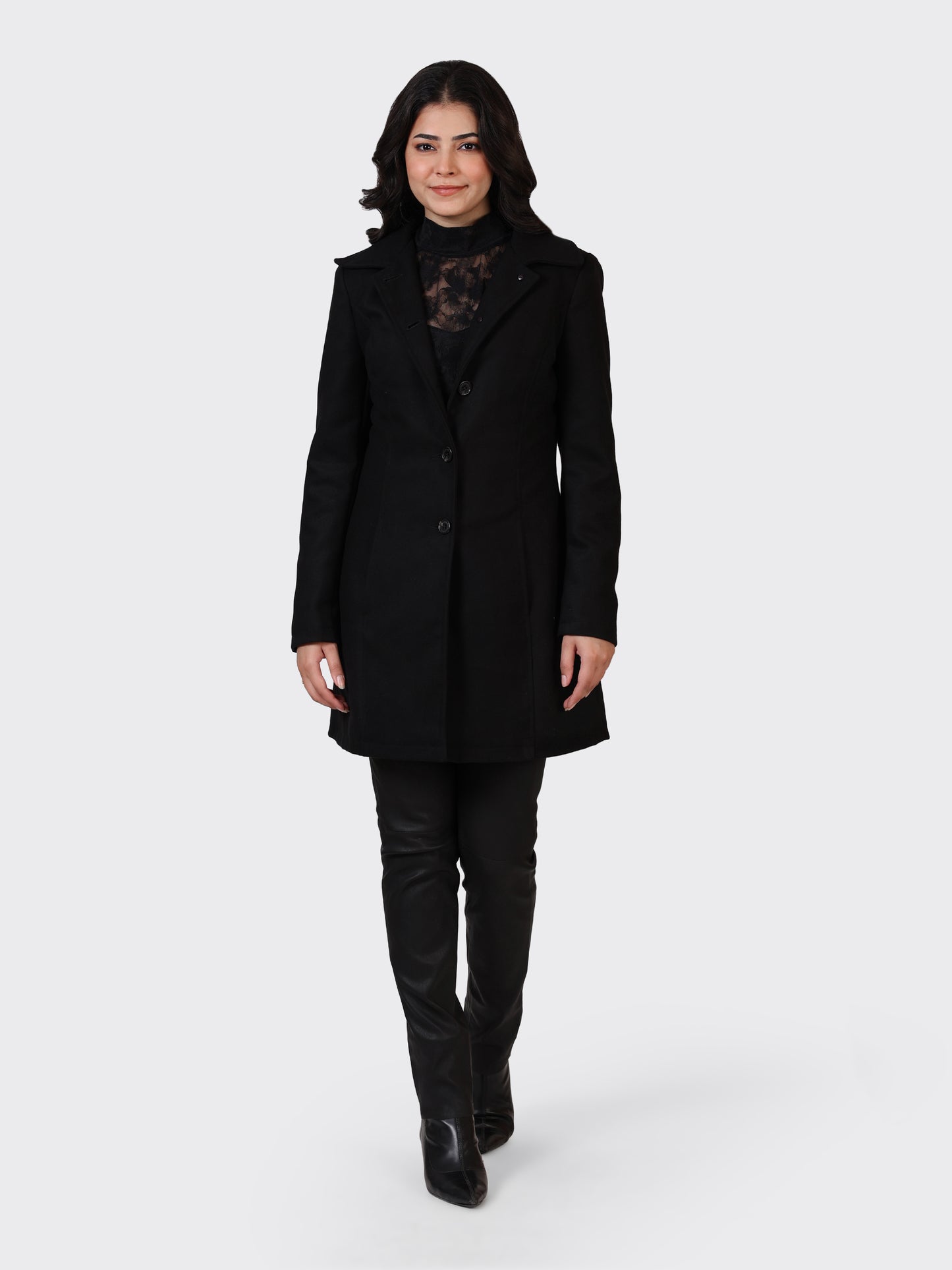 LADIES WOOLLEN JACKET-BLACK
