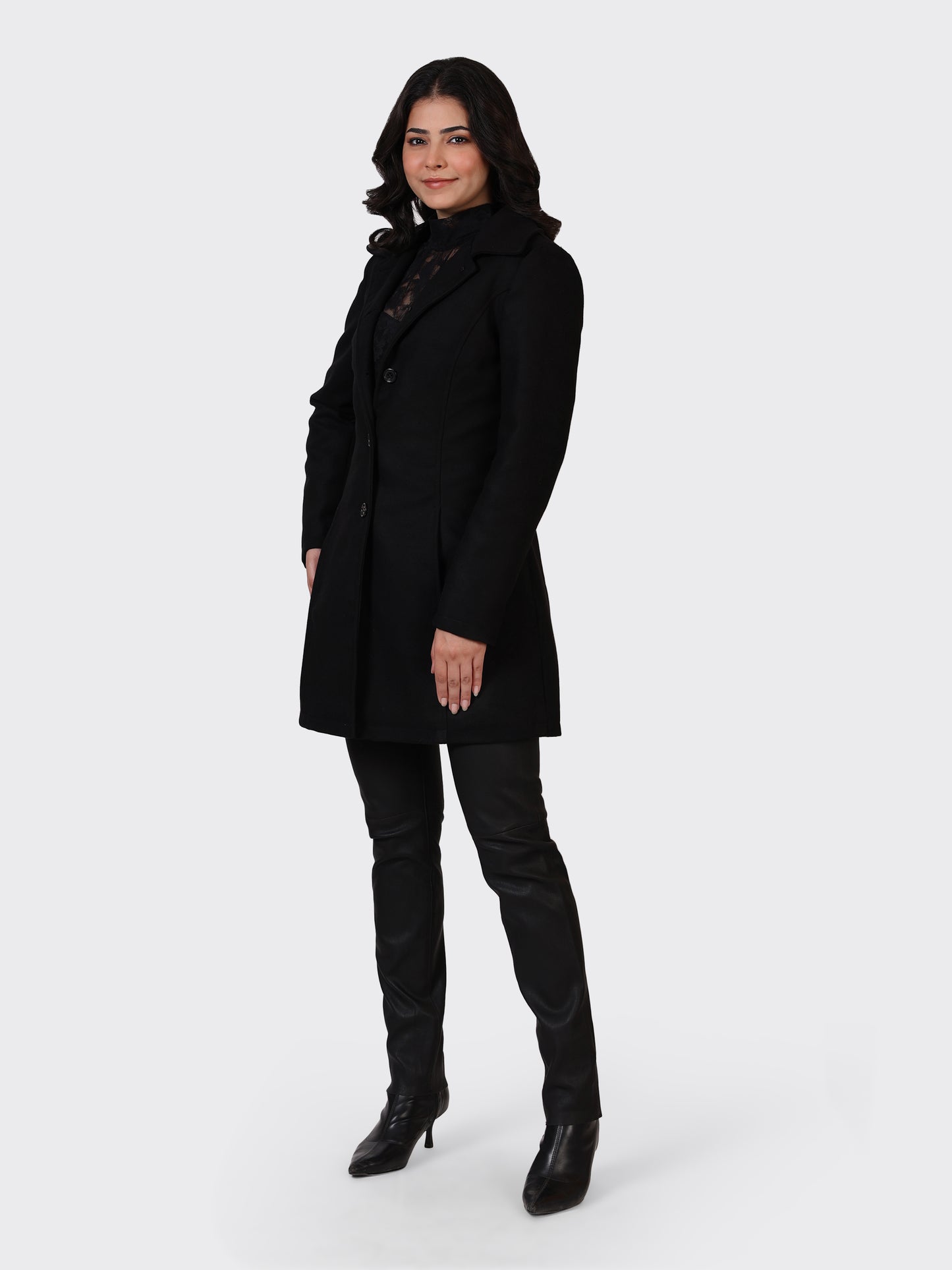 LADIES WOOLLEN JACKET-BLACK