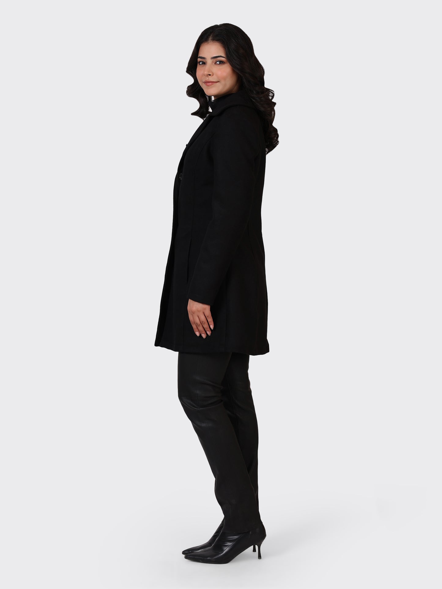 LADIES WOOLLEN JACKET-BLACK