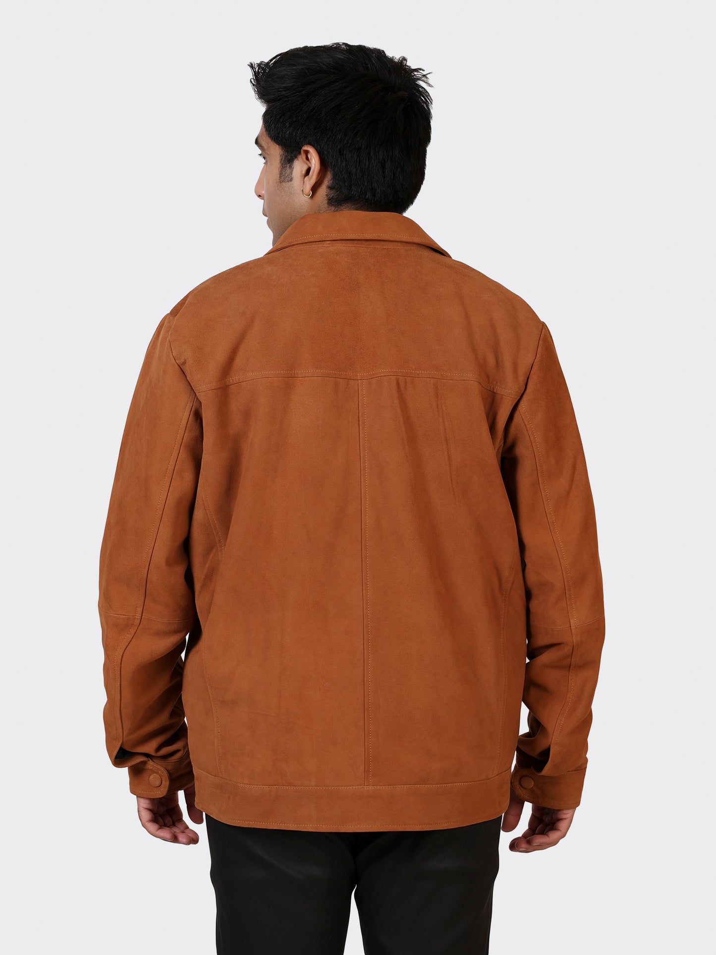 MENS SUEDE LEATHER JACKET-NAUGAT