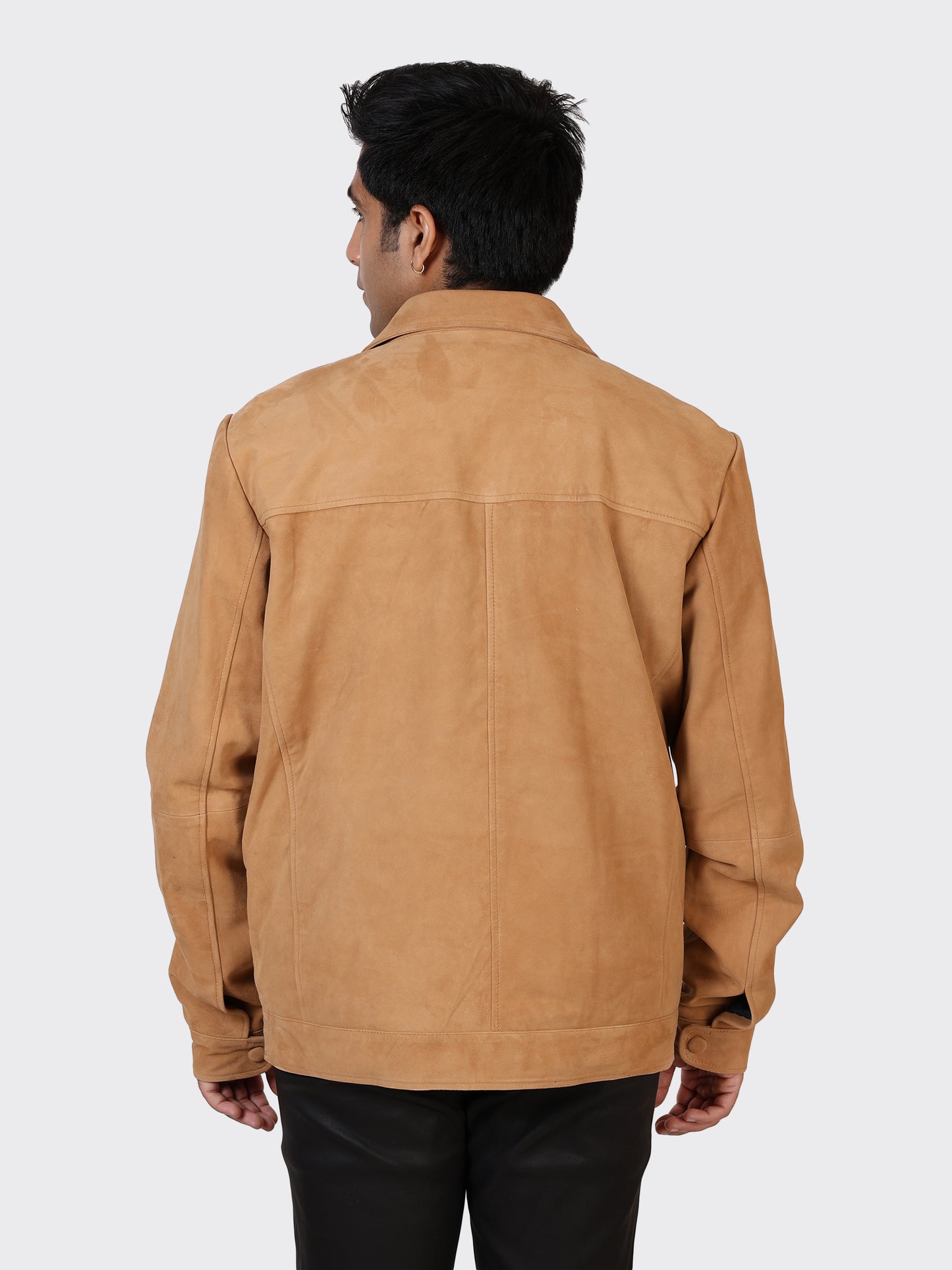MENS SUEDE LEATHER JACKET-SAND