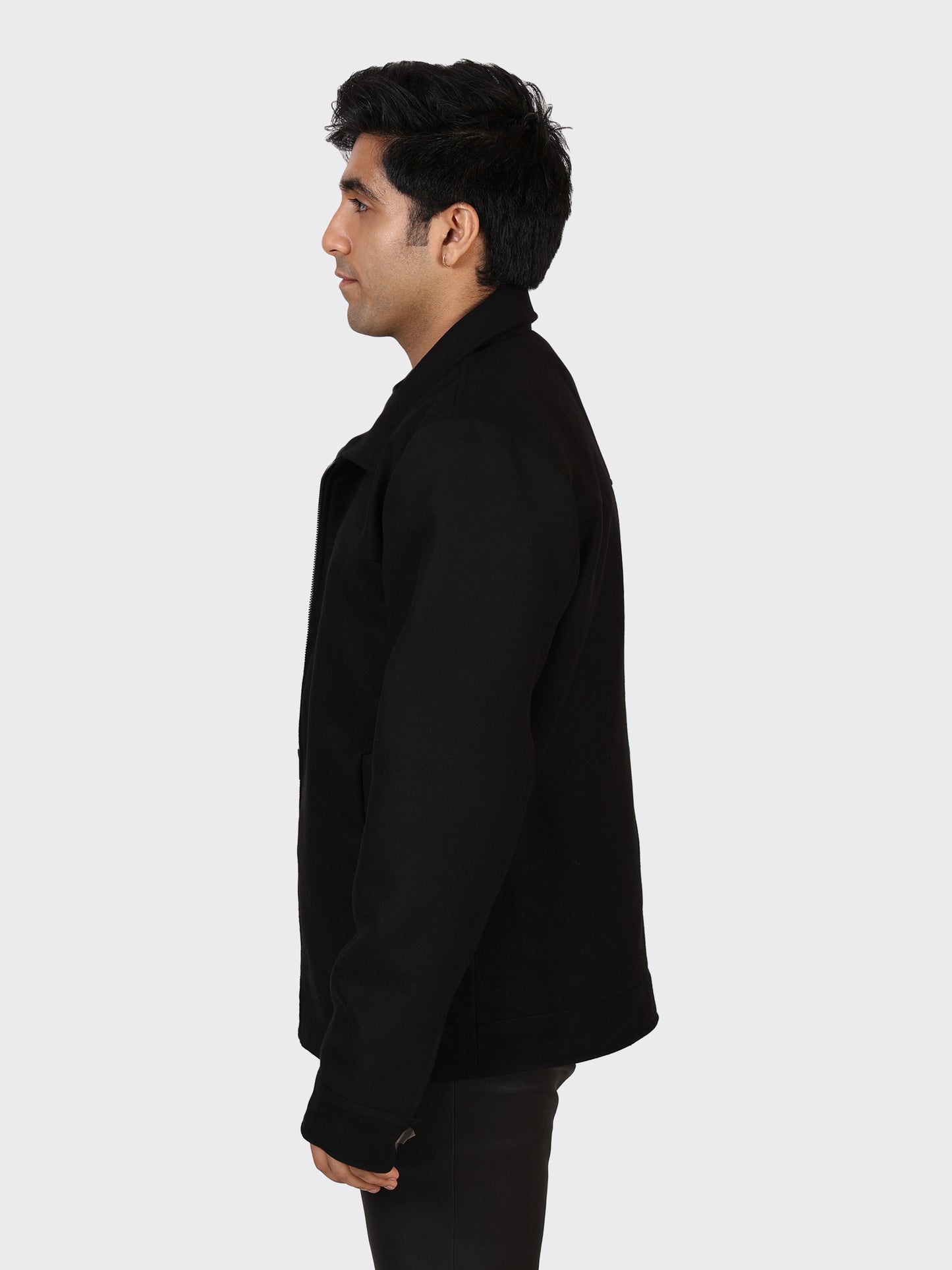 MENS WOOLLEN JACKET-BLACK