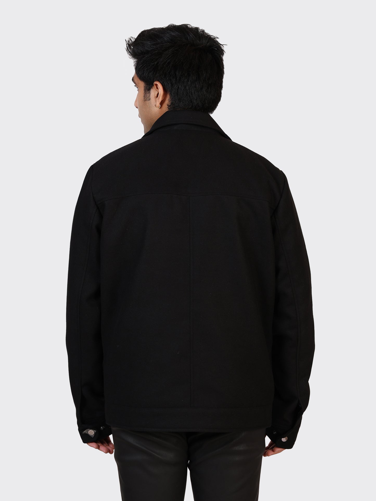 MENS WOOLLEN JACKET-BLACK