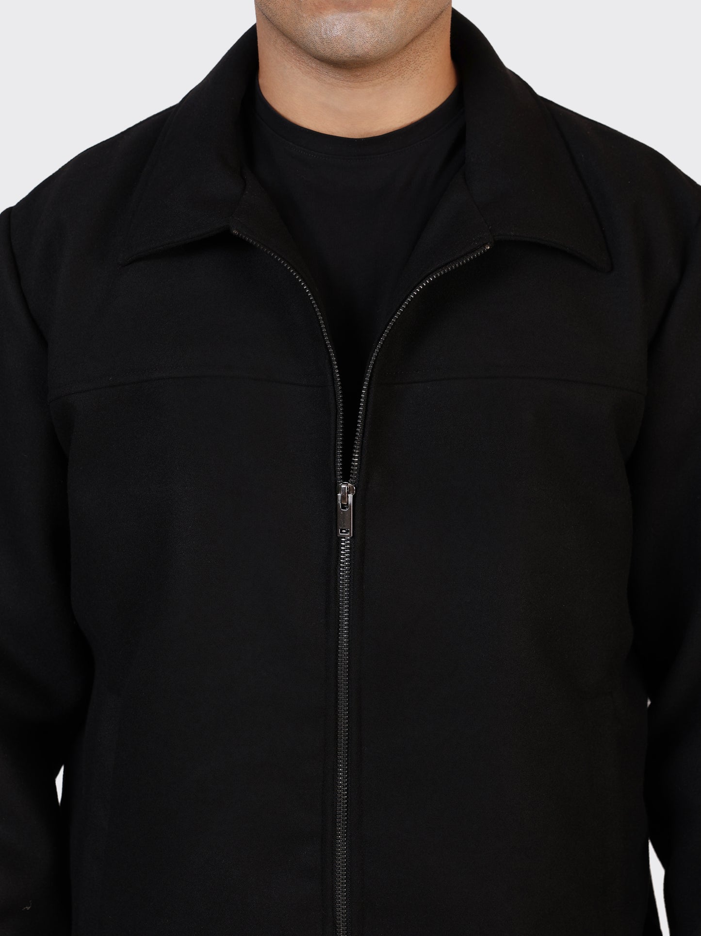 MENS WOOLLEN JACKET-BLACK