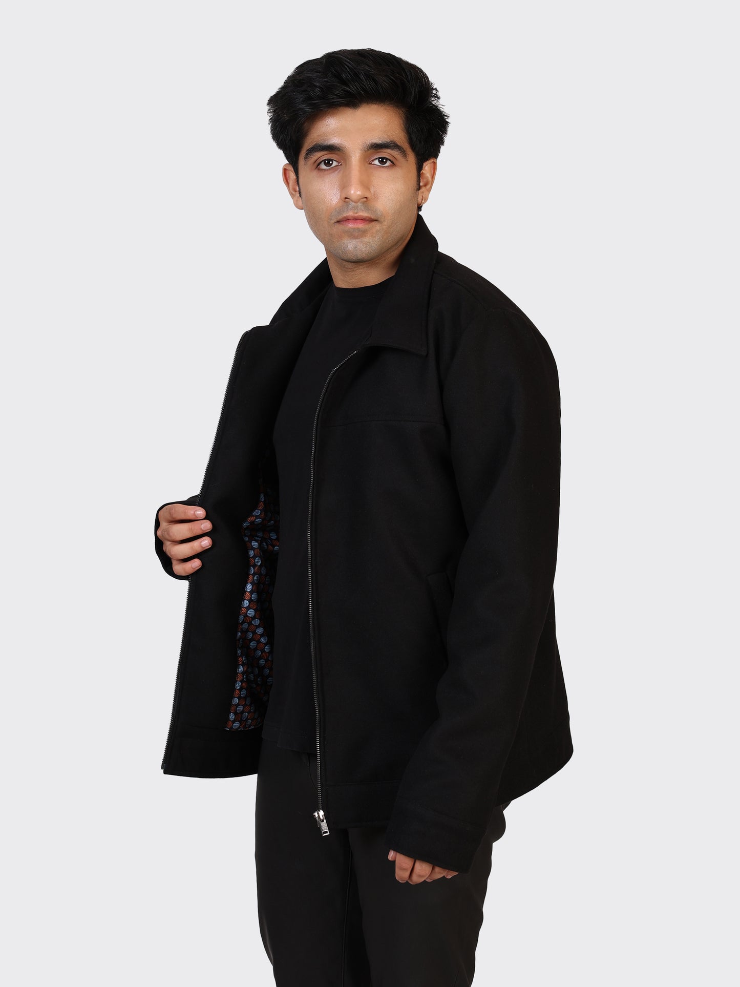 MENS WOOLLEN JACKET-BLACK