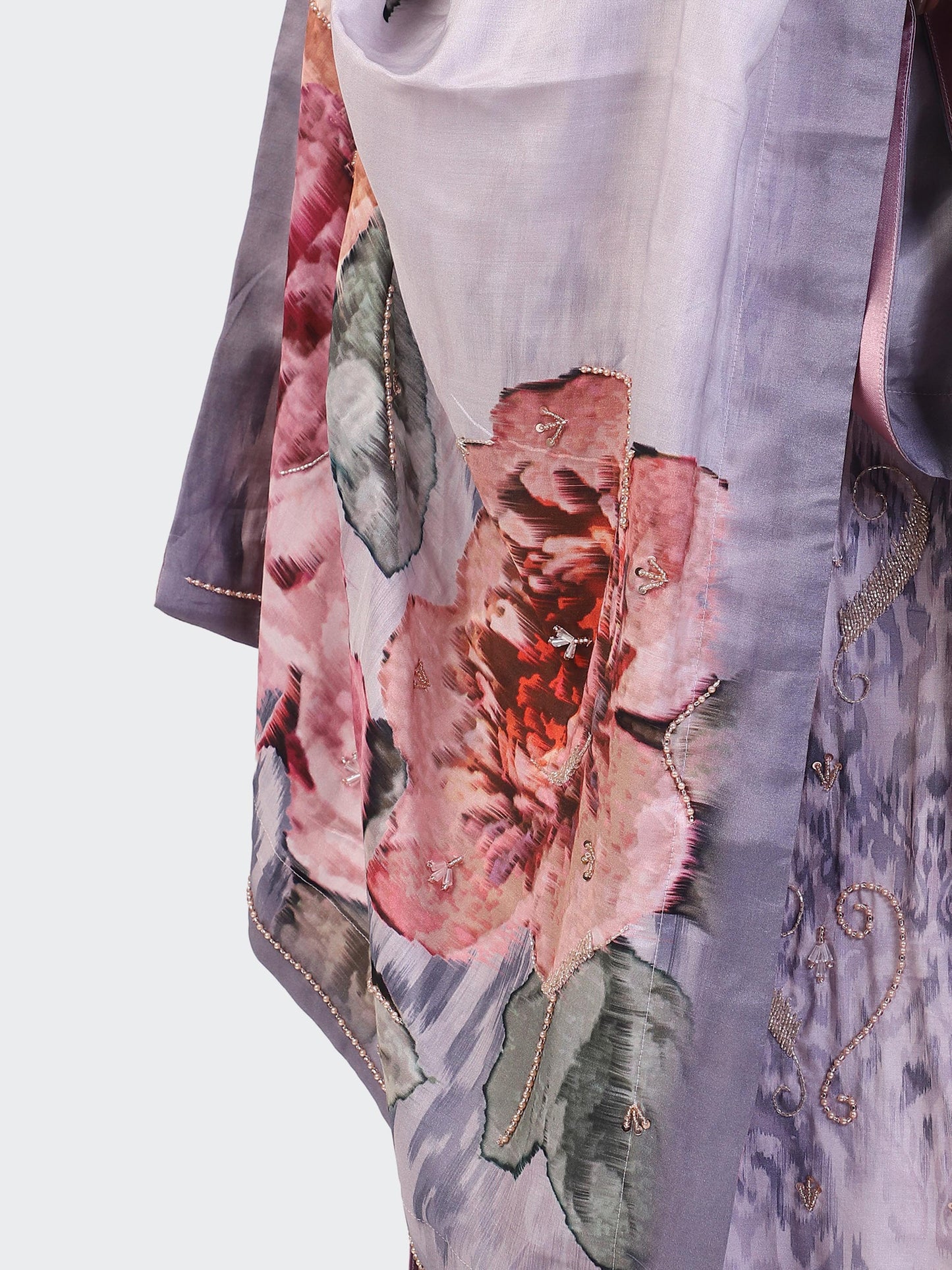 KURTA SET FEATURING HAND-EMBROIDERED FRONT, SLEEVES, AND DUPATTA-MAUVE