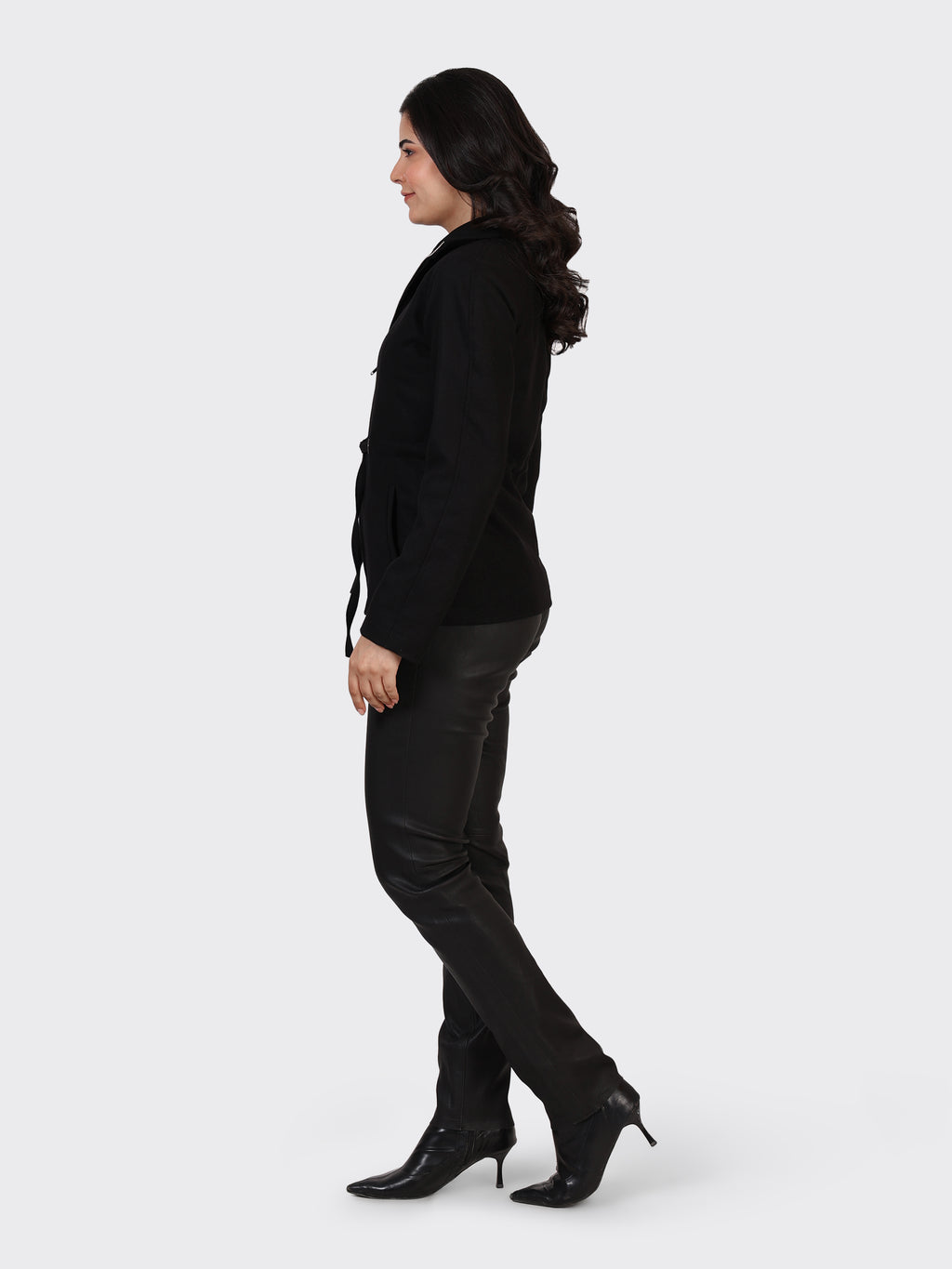 LADIES WOOLLEN JACKET-BLACK