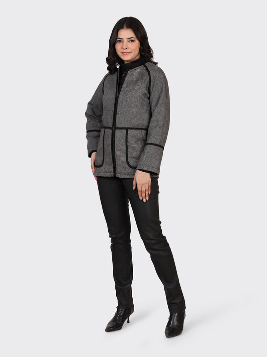 LADIES WOOLLEN JACKET-ZIGZAG
