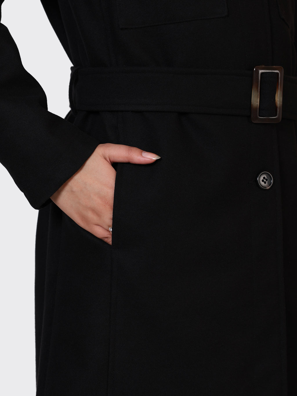 LADIES WOOLLEN JACKET-BLACK