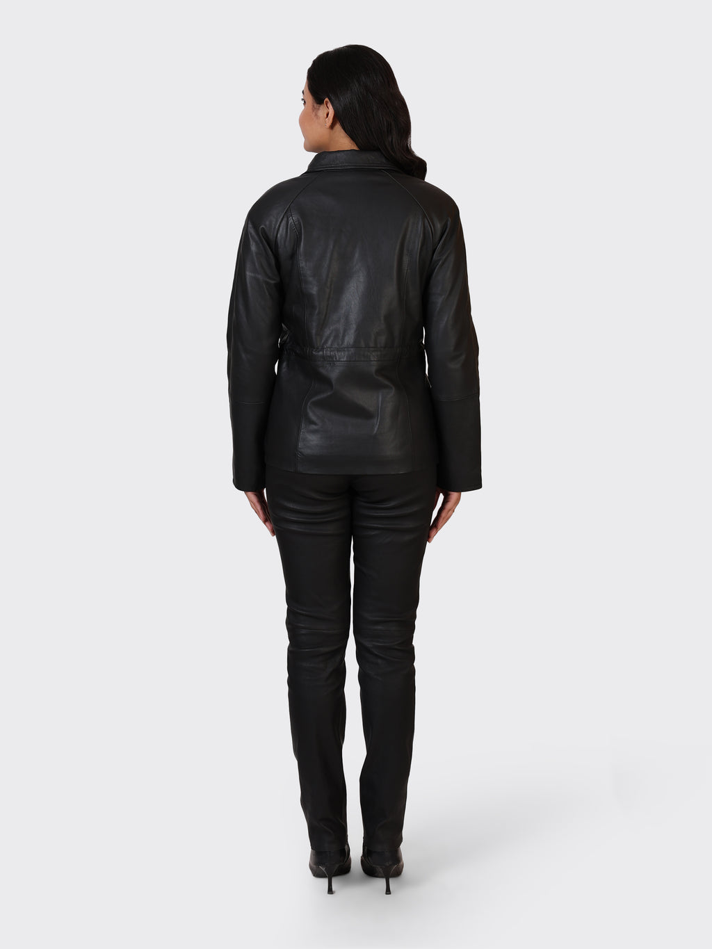 LADIES LEATHER JACKET-BLACK