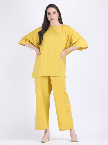 COTTON FLEX COMFORT WEAR COORD SET LEMON CURRY