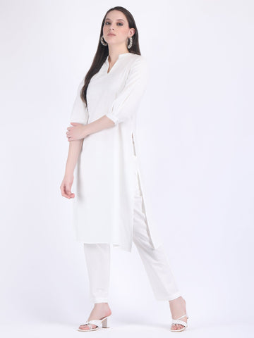 COTTON FLEX COMFORT WEAR KURTA SET LUCENT WHITE