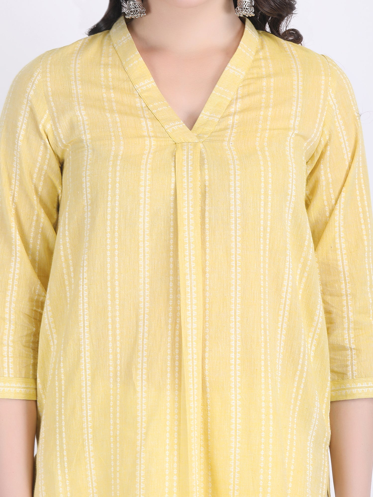 COTTON HANDLOOM COMFORT WEAR KURTA SET FRENCH VANILLA
