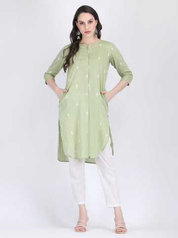 JAMDANI COTTON SELF WOVEN CHOGA KURTA SET