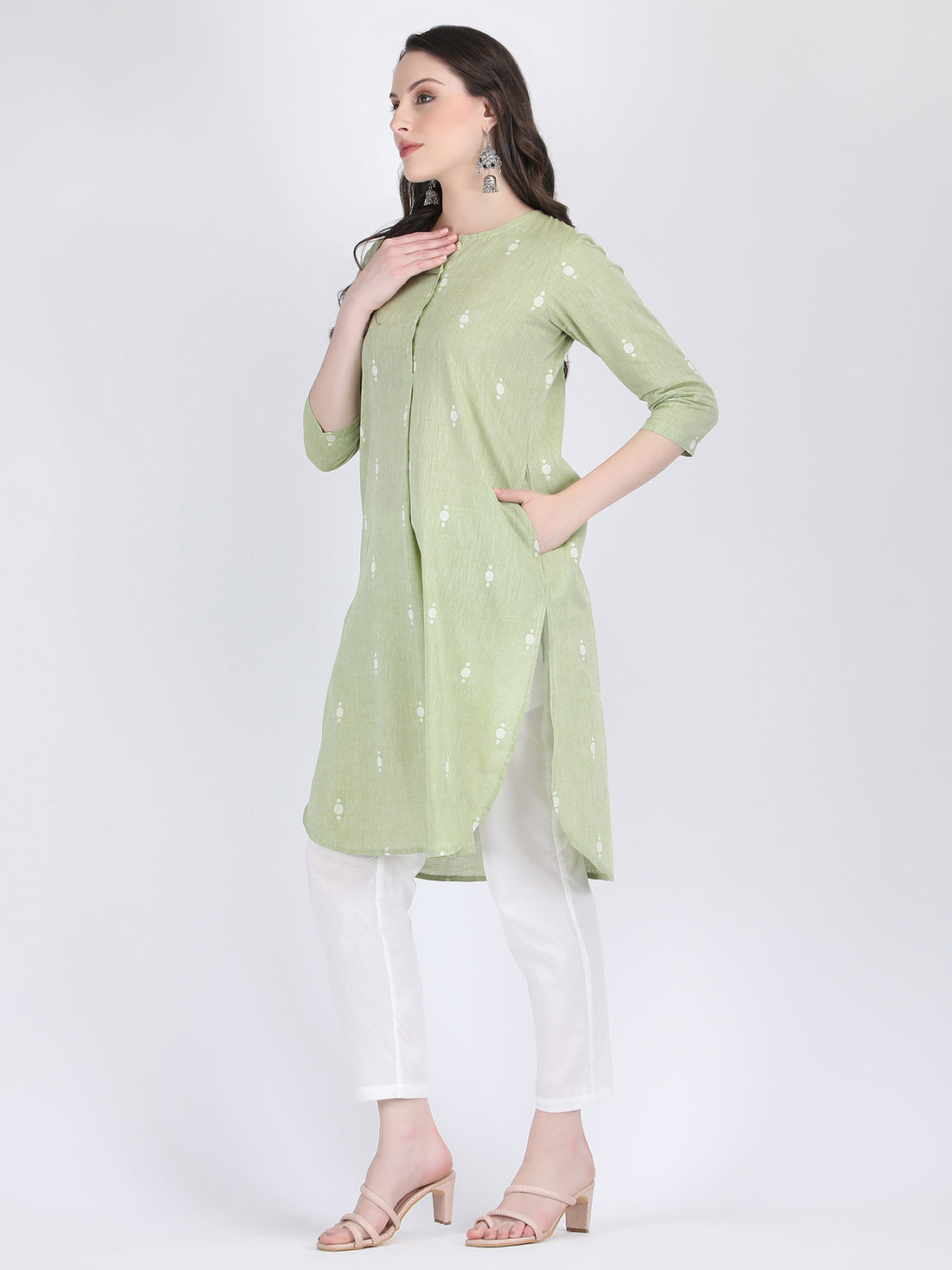 JAMDANI COTTON SELF WOVEN CHOGA KURTA SET