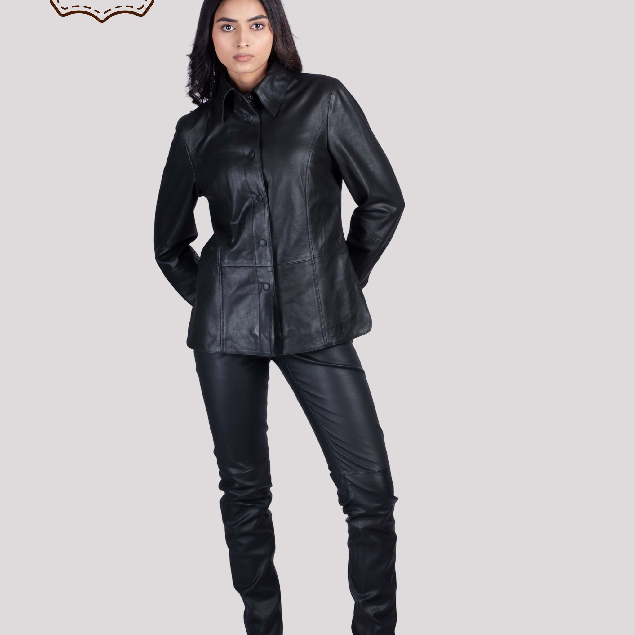 LADIES LEATHER SHIRT