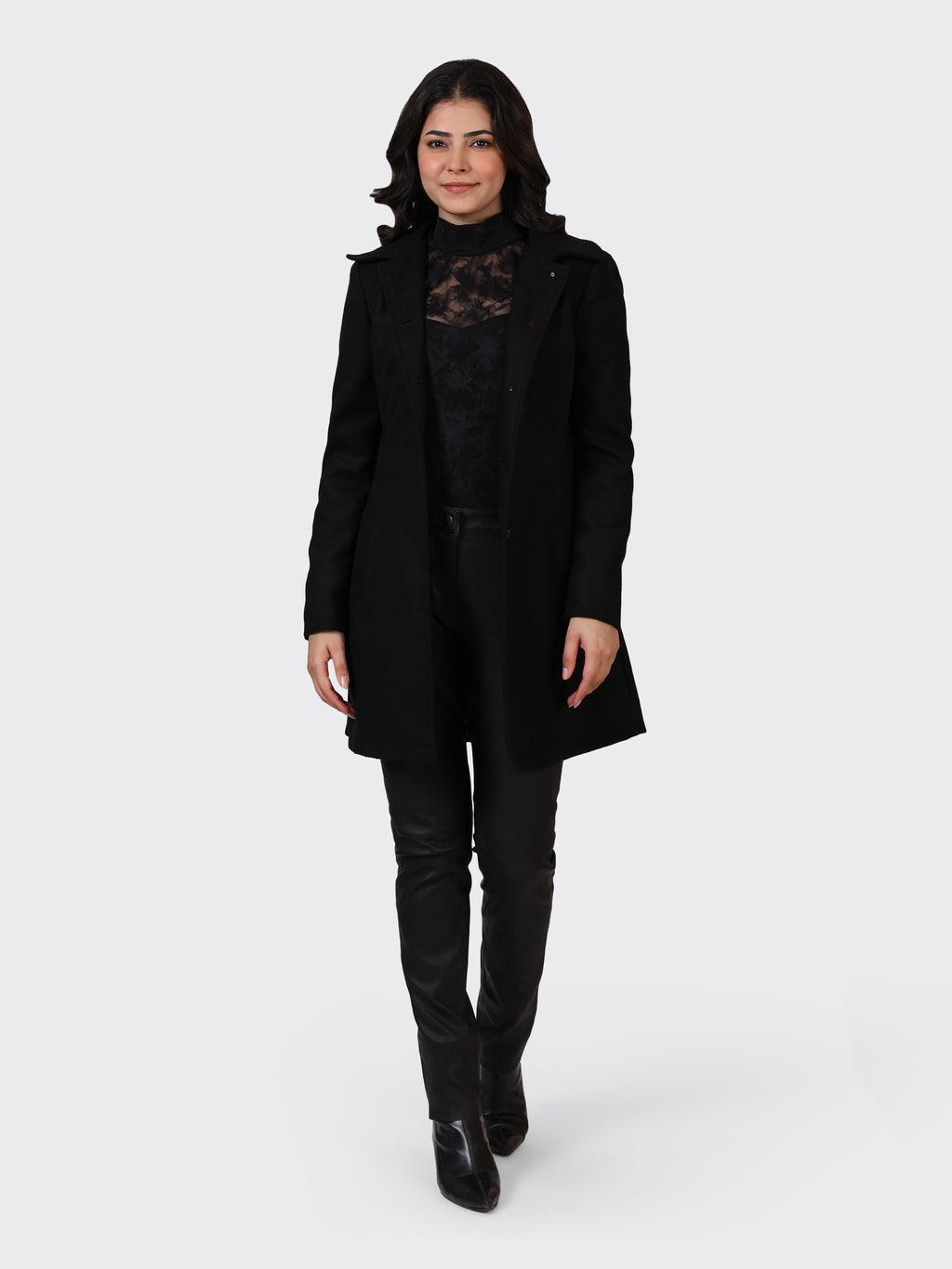 LADIES WOOLLEN JACKET-BLACK