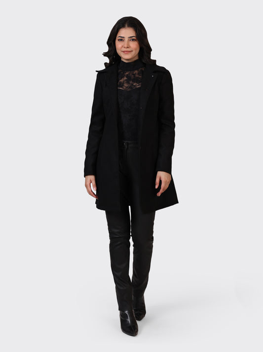 LADIES WOOLLEN JACKET-BLACK