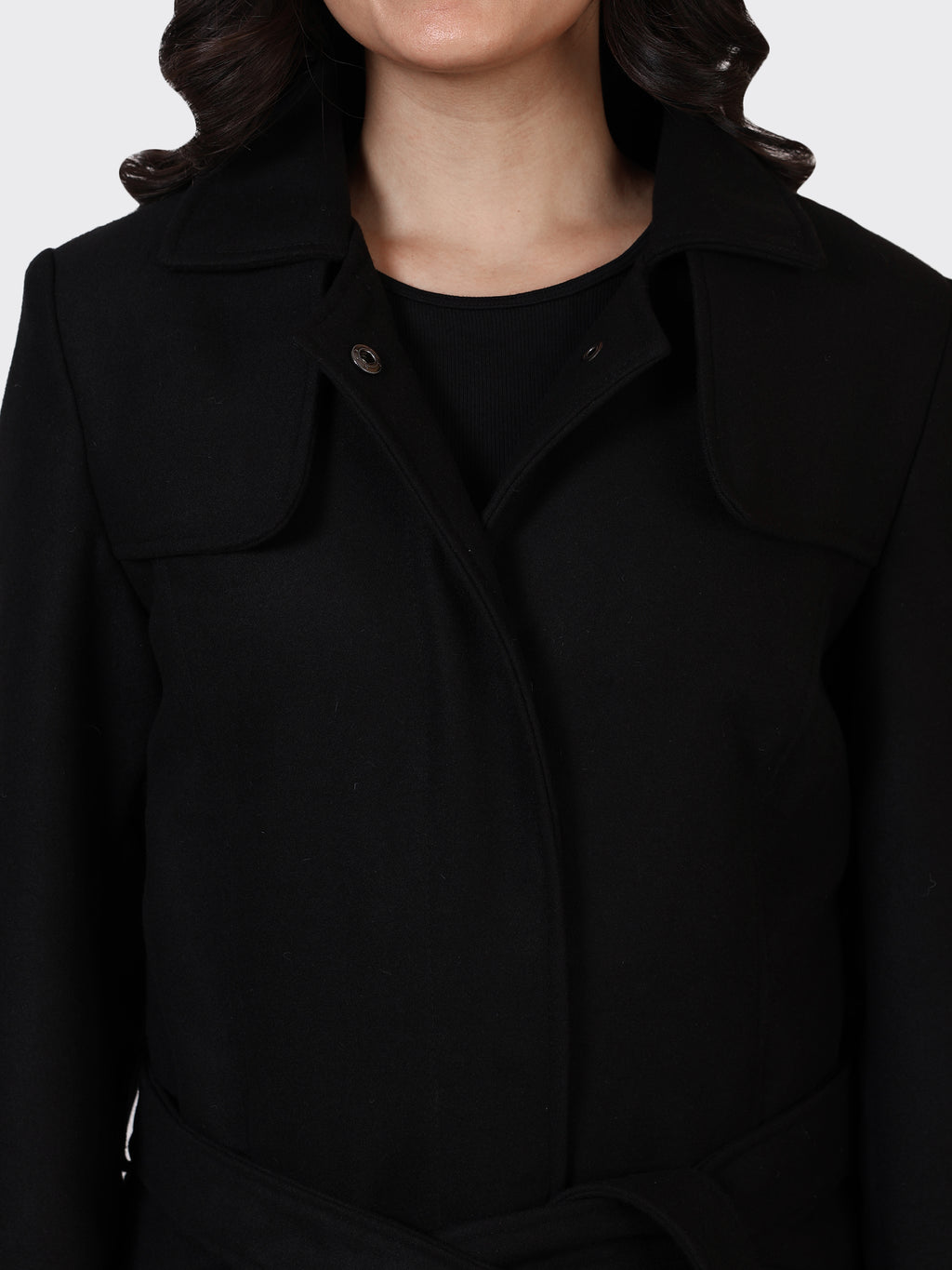 LADIES WOOLLEN JACKET-BLACK