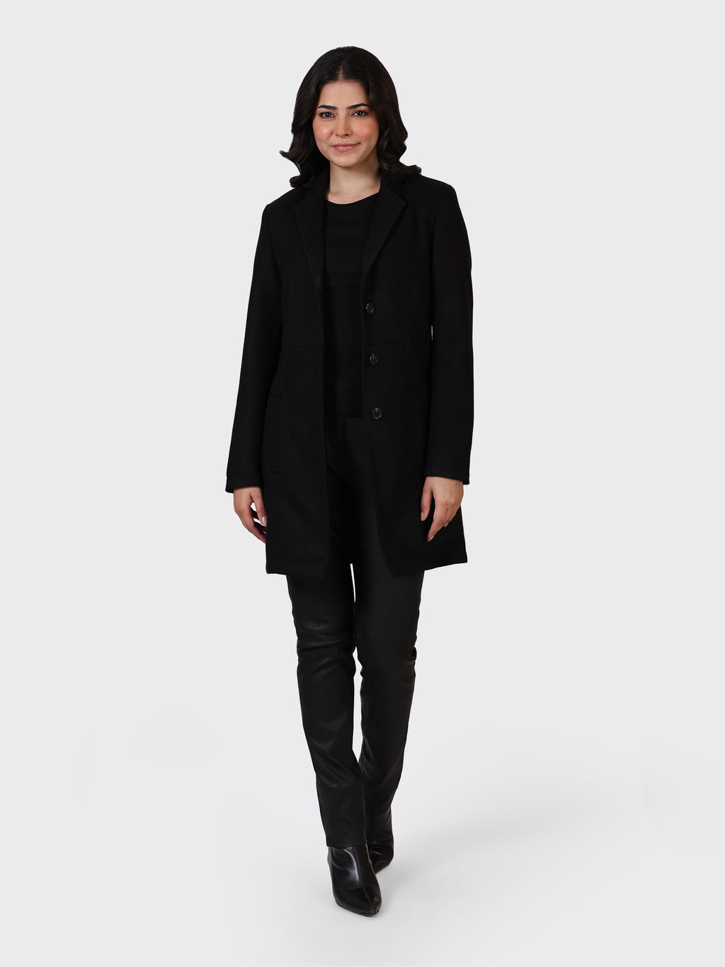 LADIES WOOLLEN JACKET-BLACK