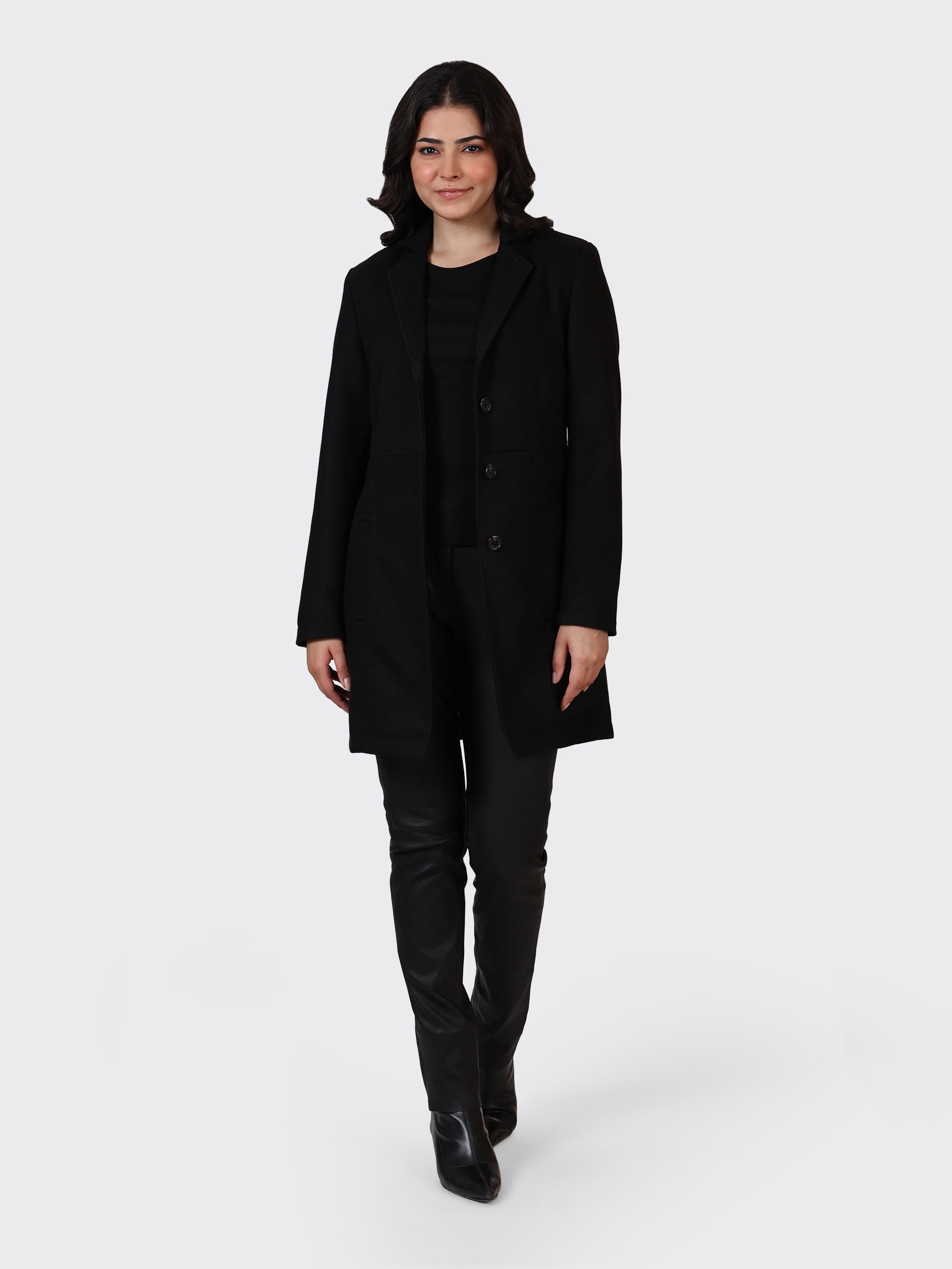 LADIES WOOLLEN JACKET-BLACK