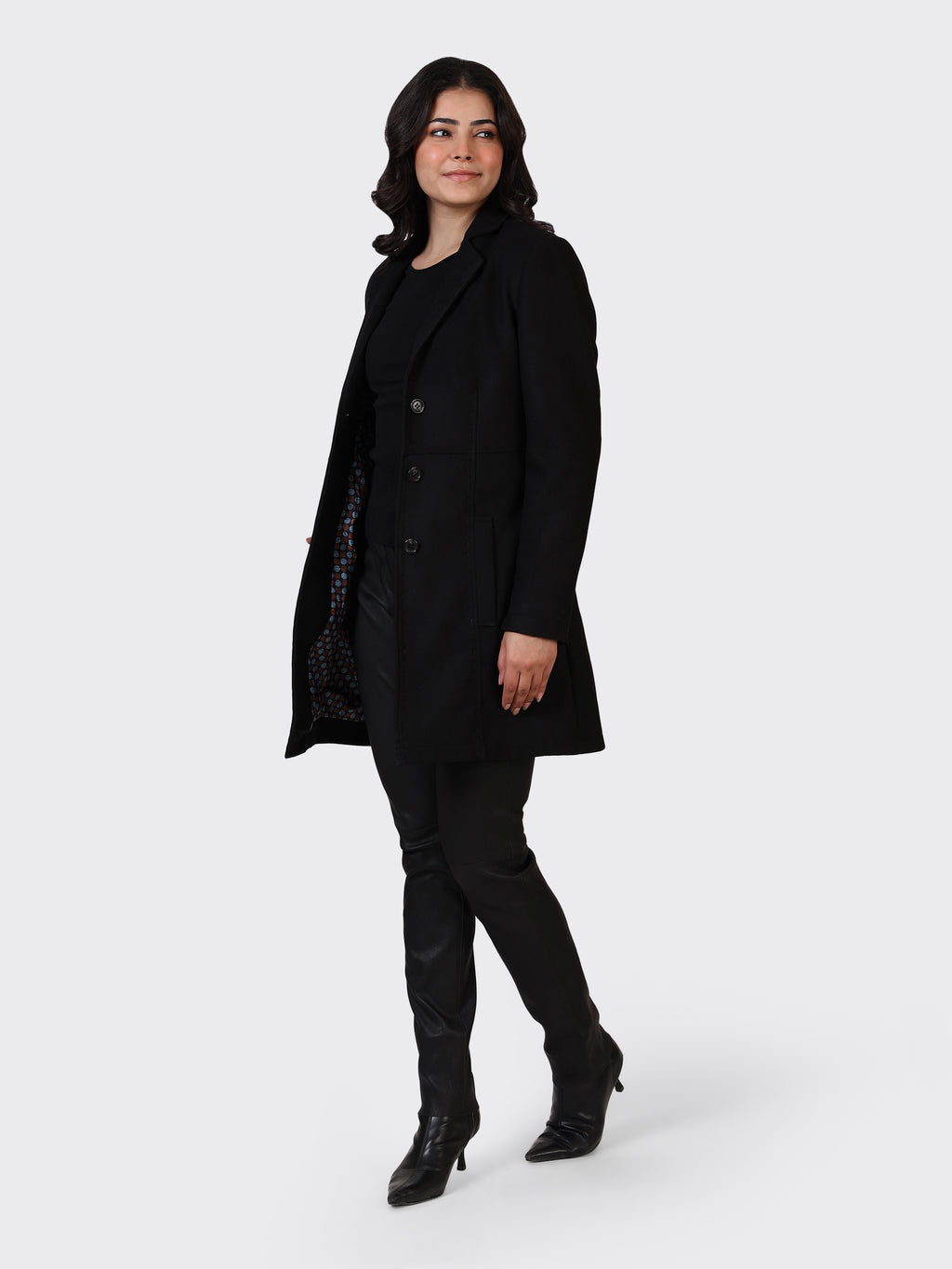 LADIES WOOLLEN JACKET-BLACK