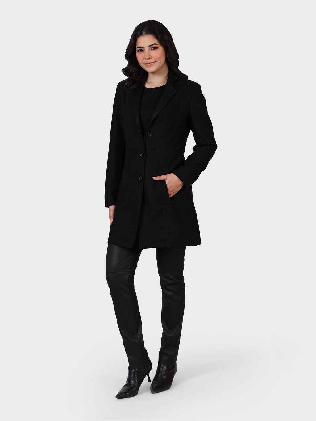 LADIES WOOLLEN JACKET-BLACK