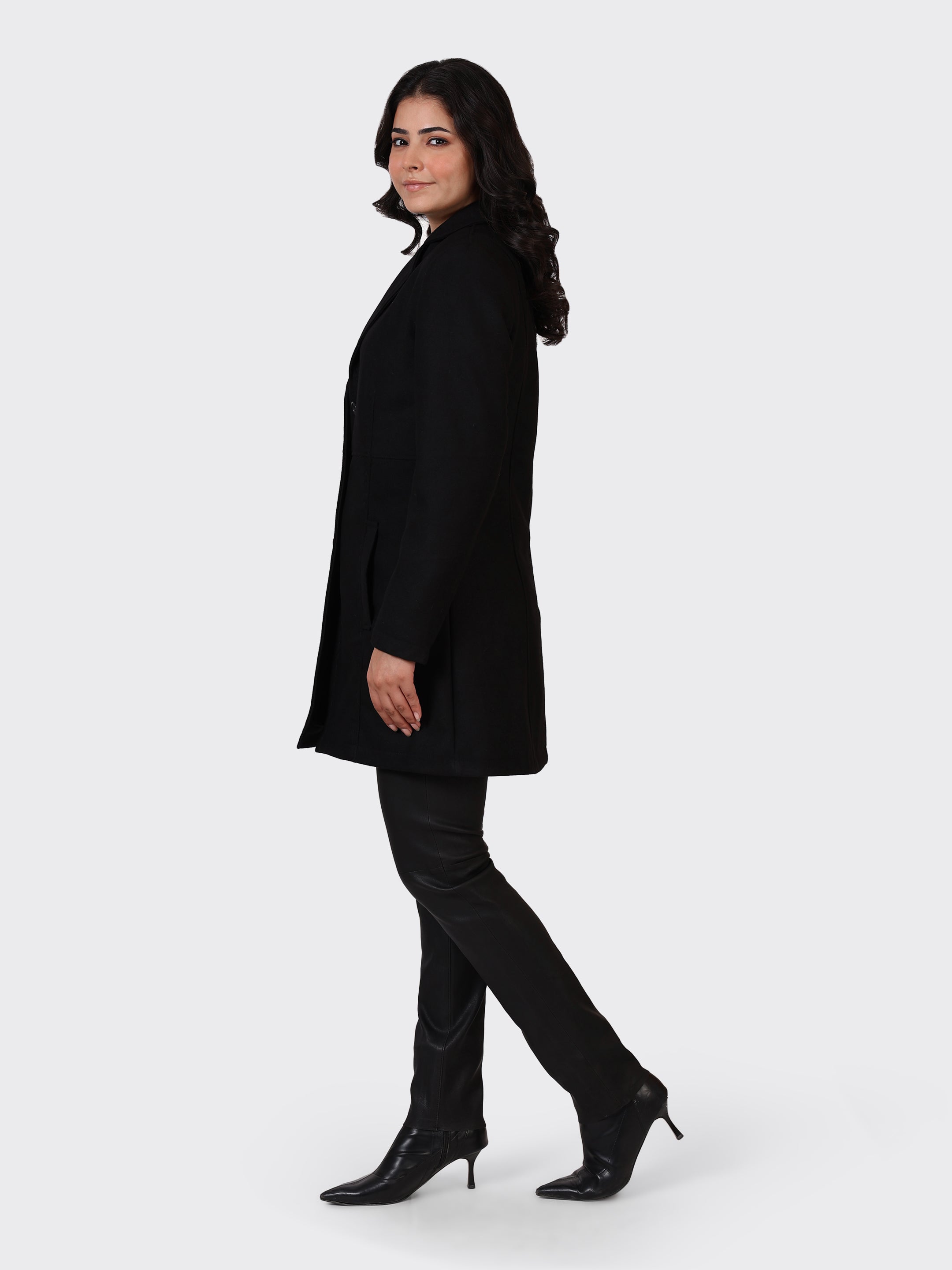 LADIES WOOLLEN JACKET-BLACK