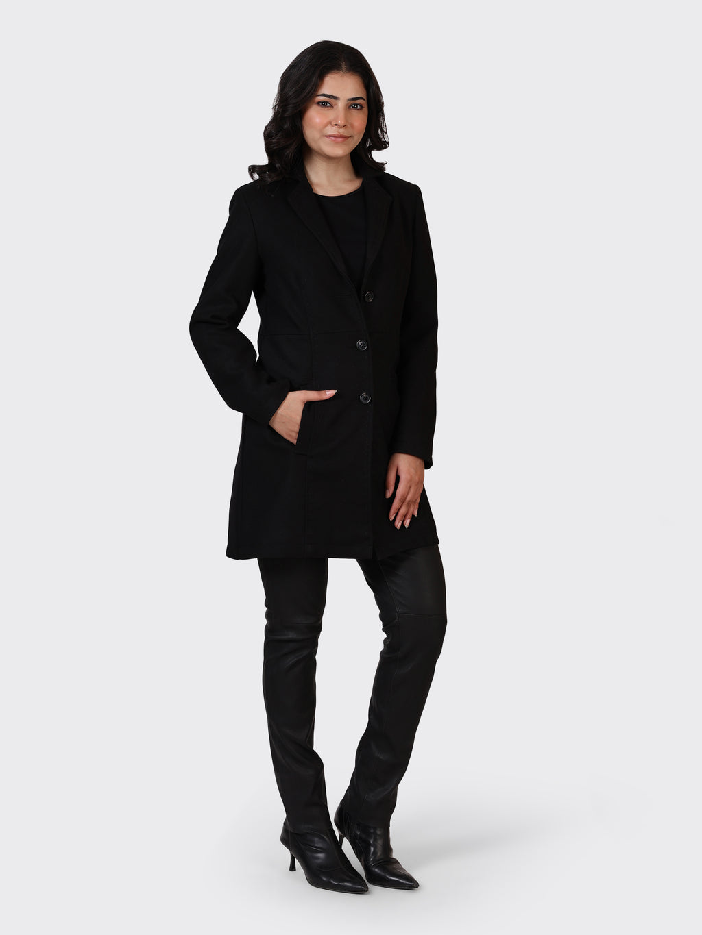 LADIES WOOLLEN JACKET-BLACK