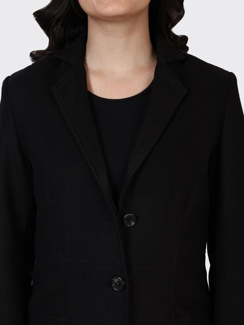 LADIES WOOLLEN JACKET-BLACK