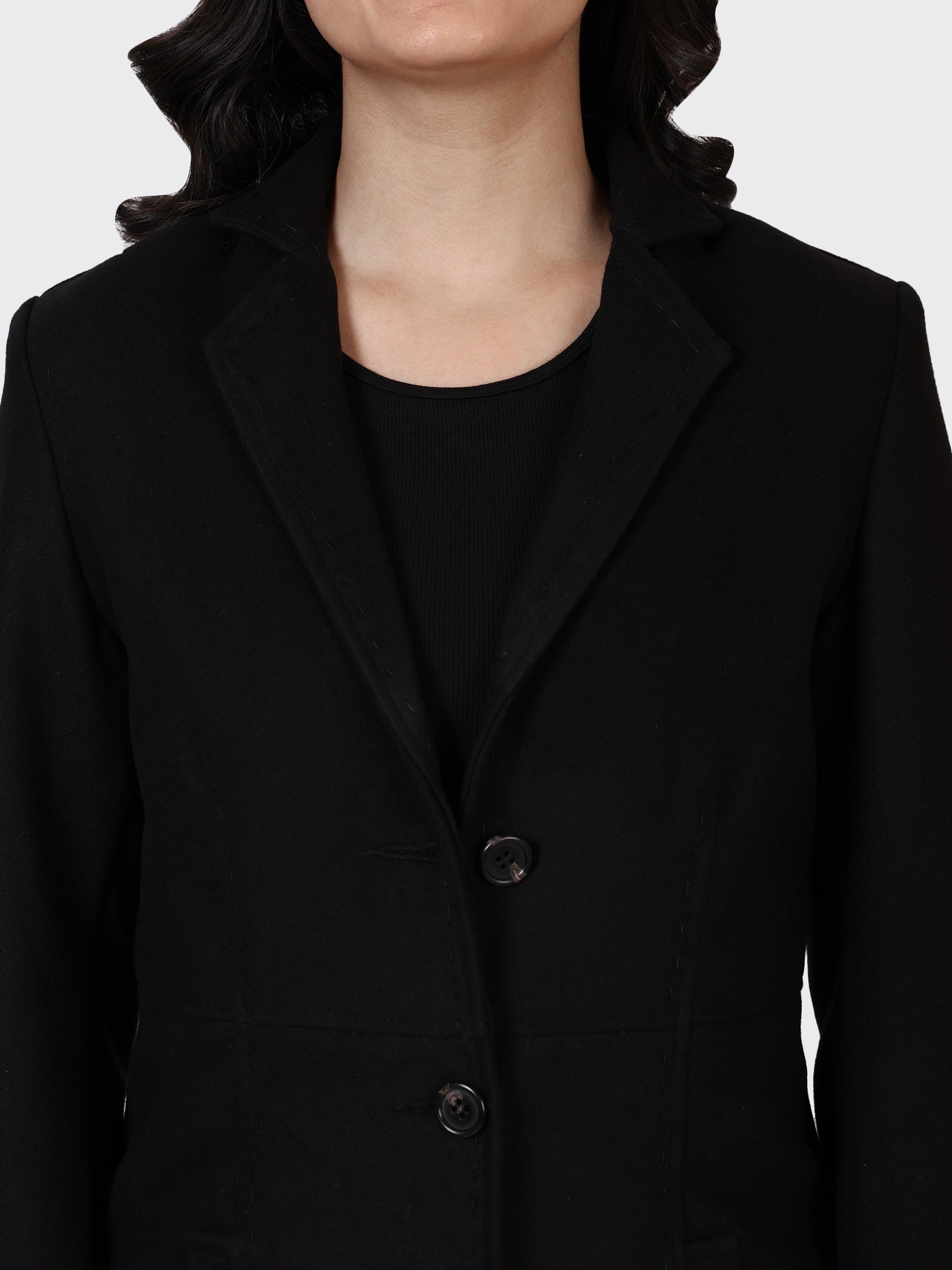 LADIES WOOLLEN JACKET-BLACK