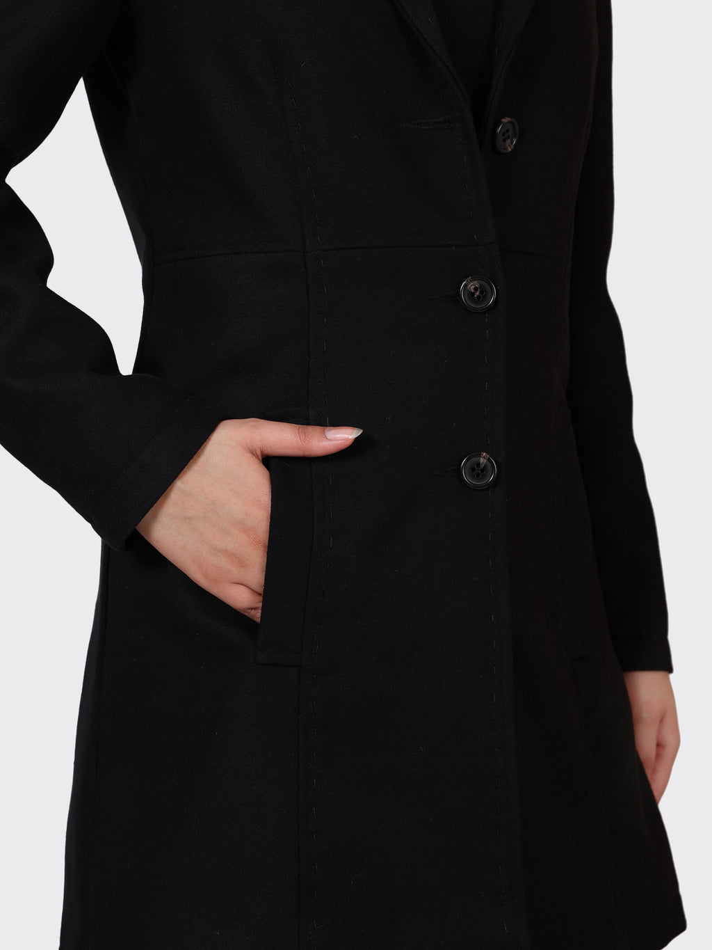 LADIES WOOLLEN JACKET-BLACK