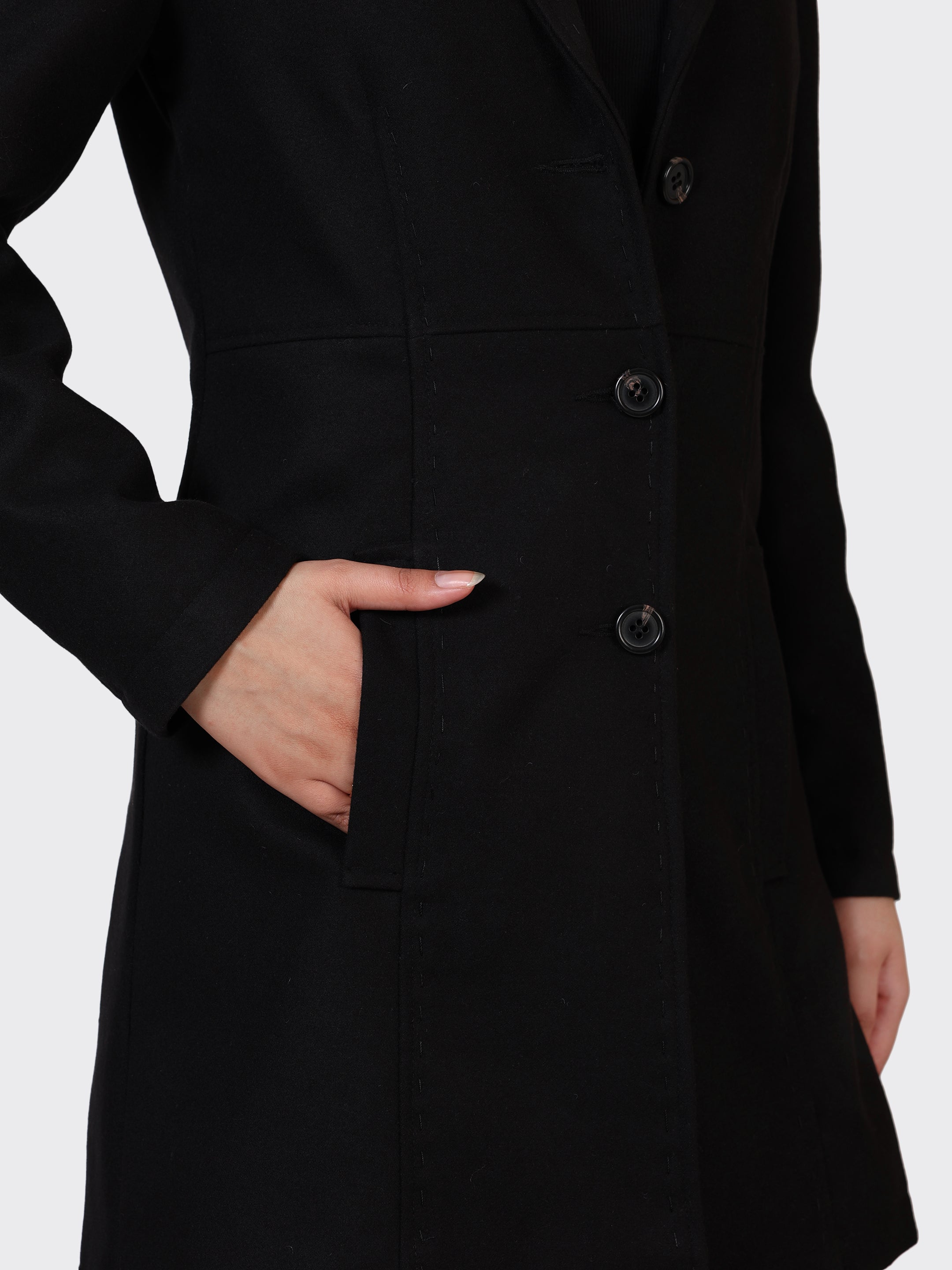 LADIES WOOLLEN JACKET-BLACK