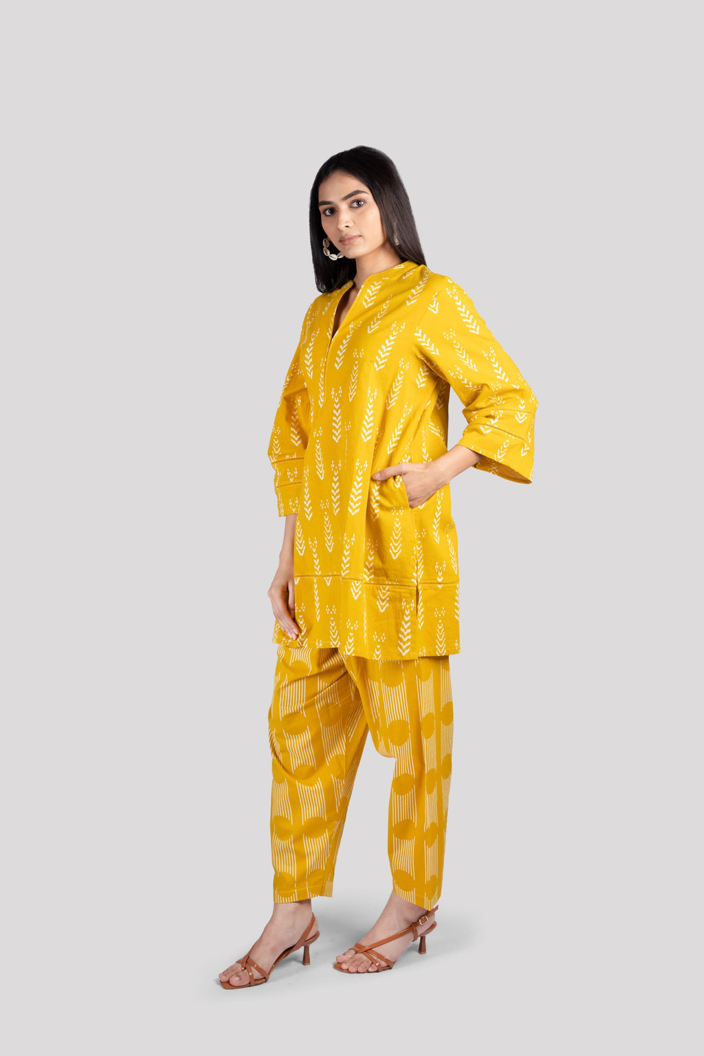 WOMEN COTTON CO ORD SET LACE ON SLEEVES & HEM WITH COMFORT SALWAR