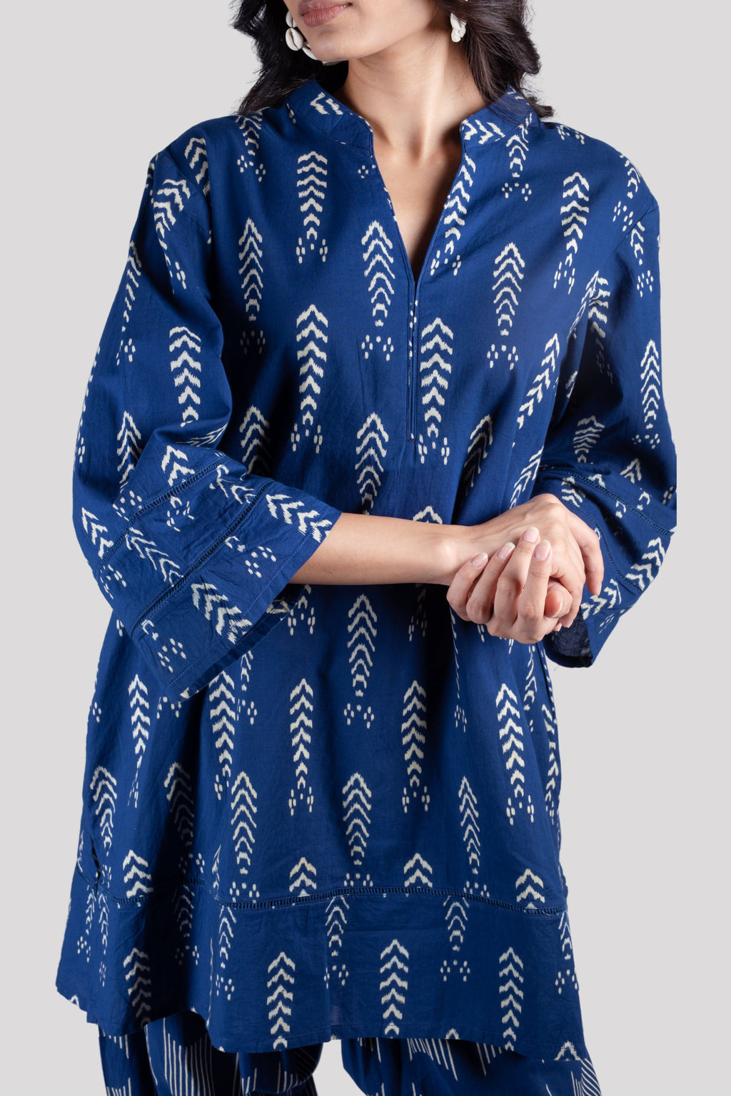WOMEN COTTON CO ORD SET LACE ON SLEEVES & HEM WITH COMFORT SALWAR