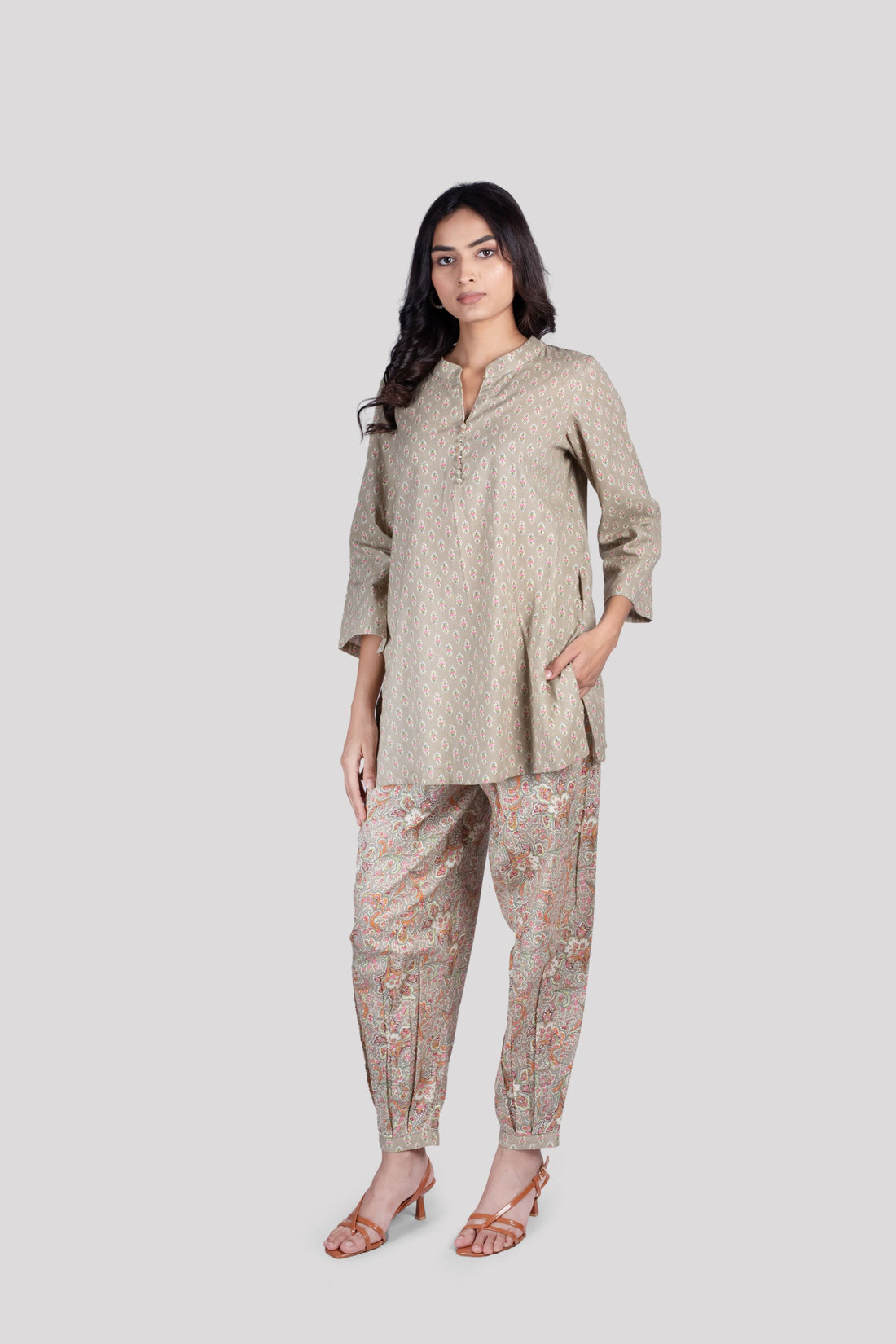 WOMEN SOFT COTTON CO ORD SET WITH DHOTI PANTS