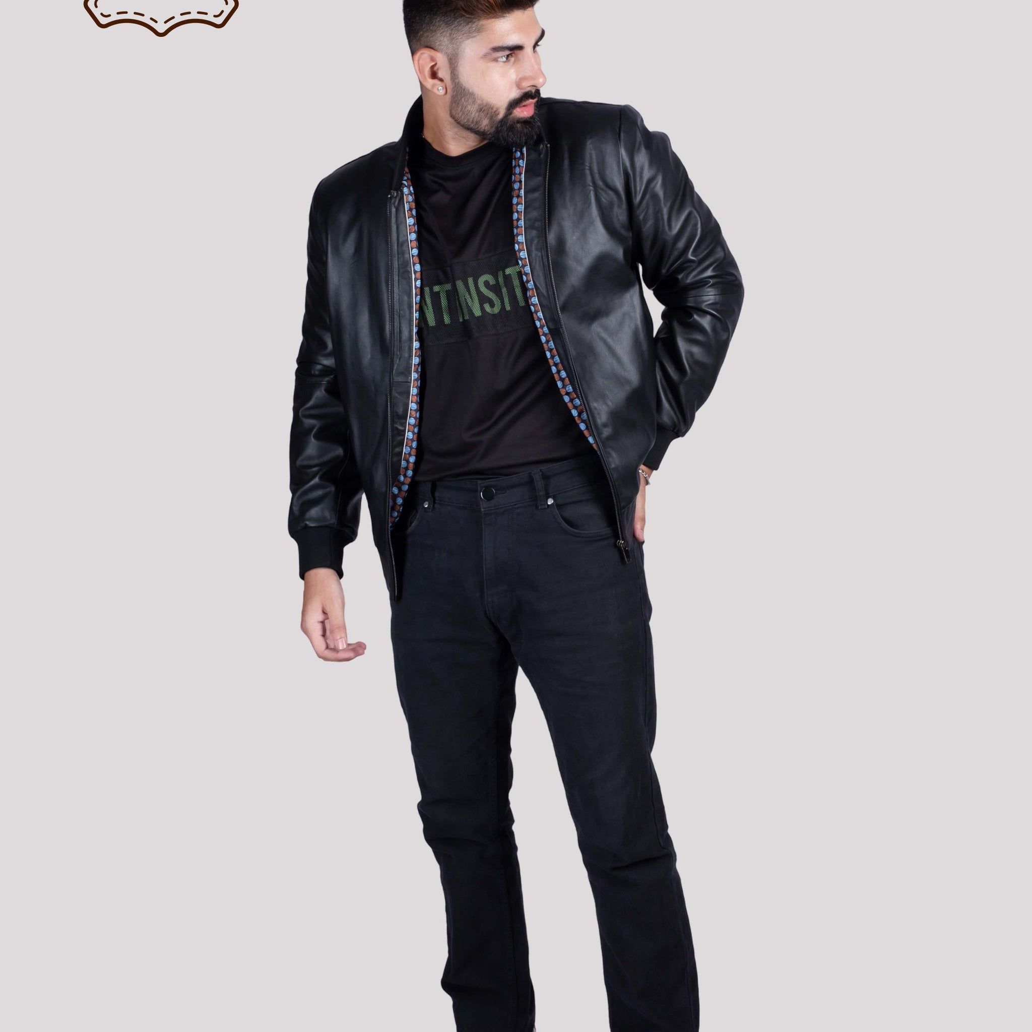 MENS BOMBER LEATHER JACKET