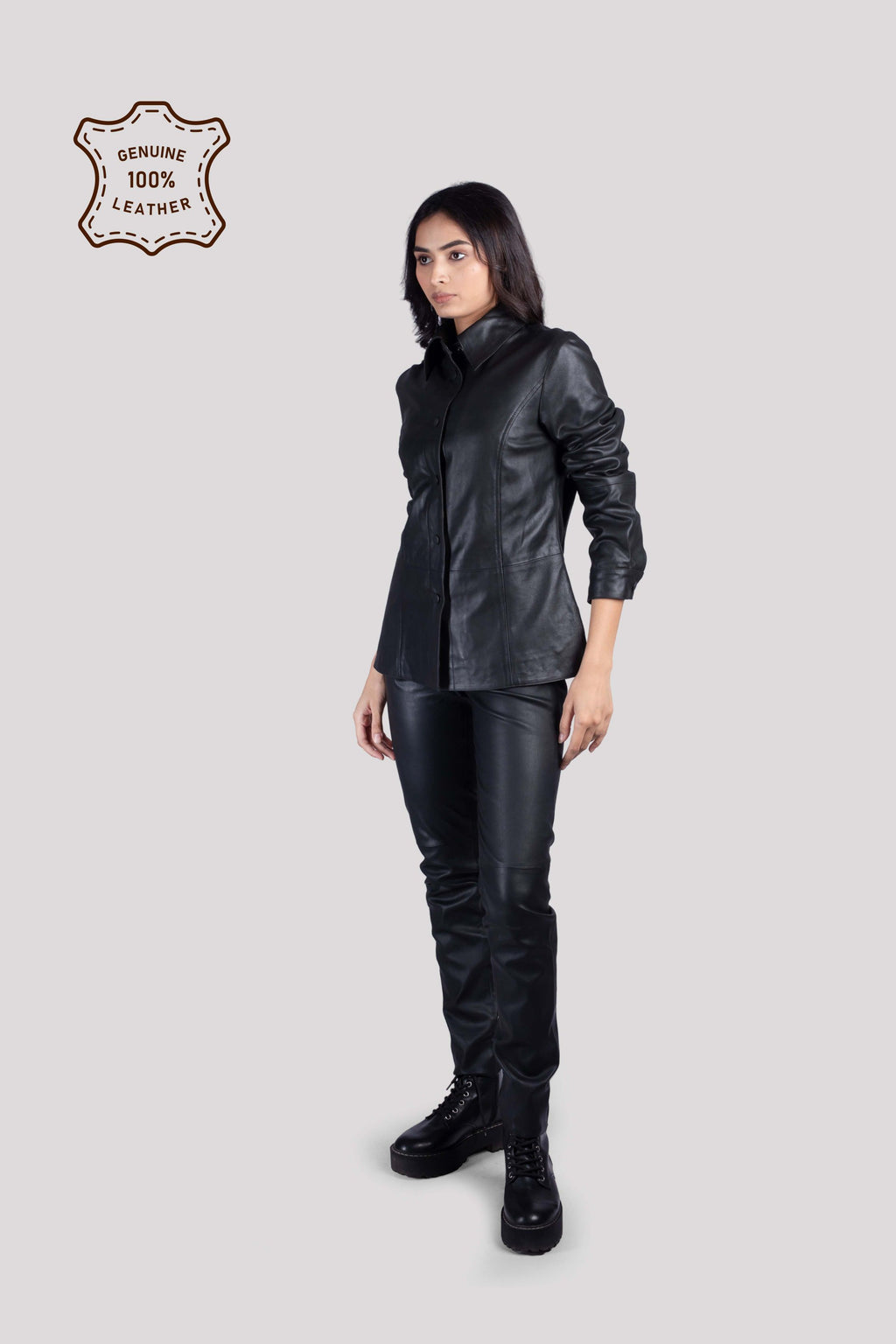 LADIES LEATHER SHIRT