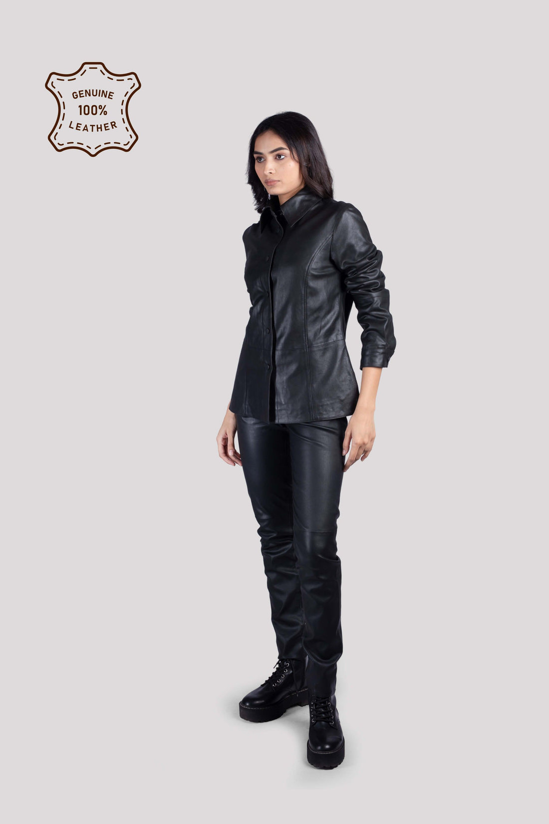 LADIES LEATHER SHIRT