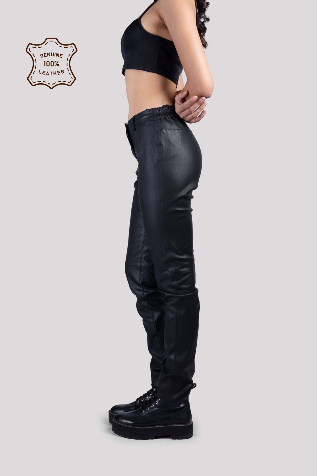 LADIES JEANS IN REAL STRETCH LEATHER