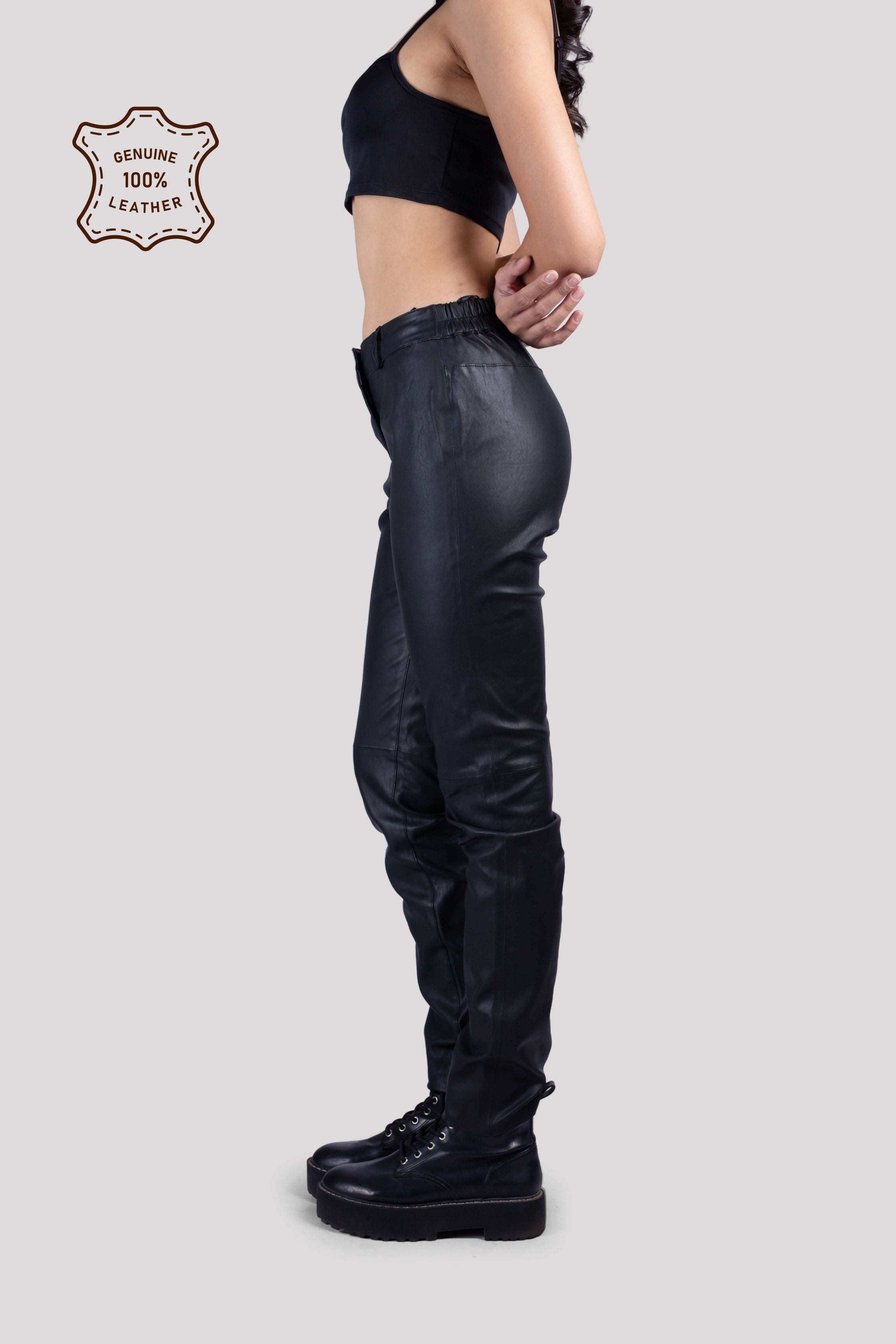 LADIES JEANS IN REAL STRETCH LEATHER